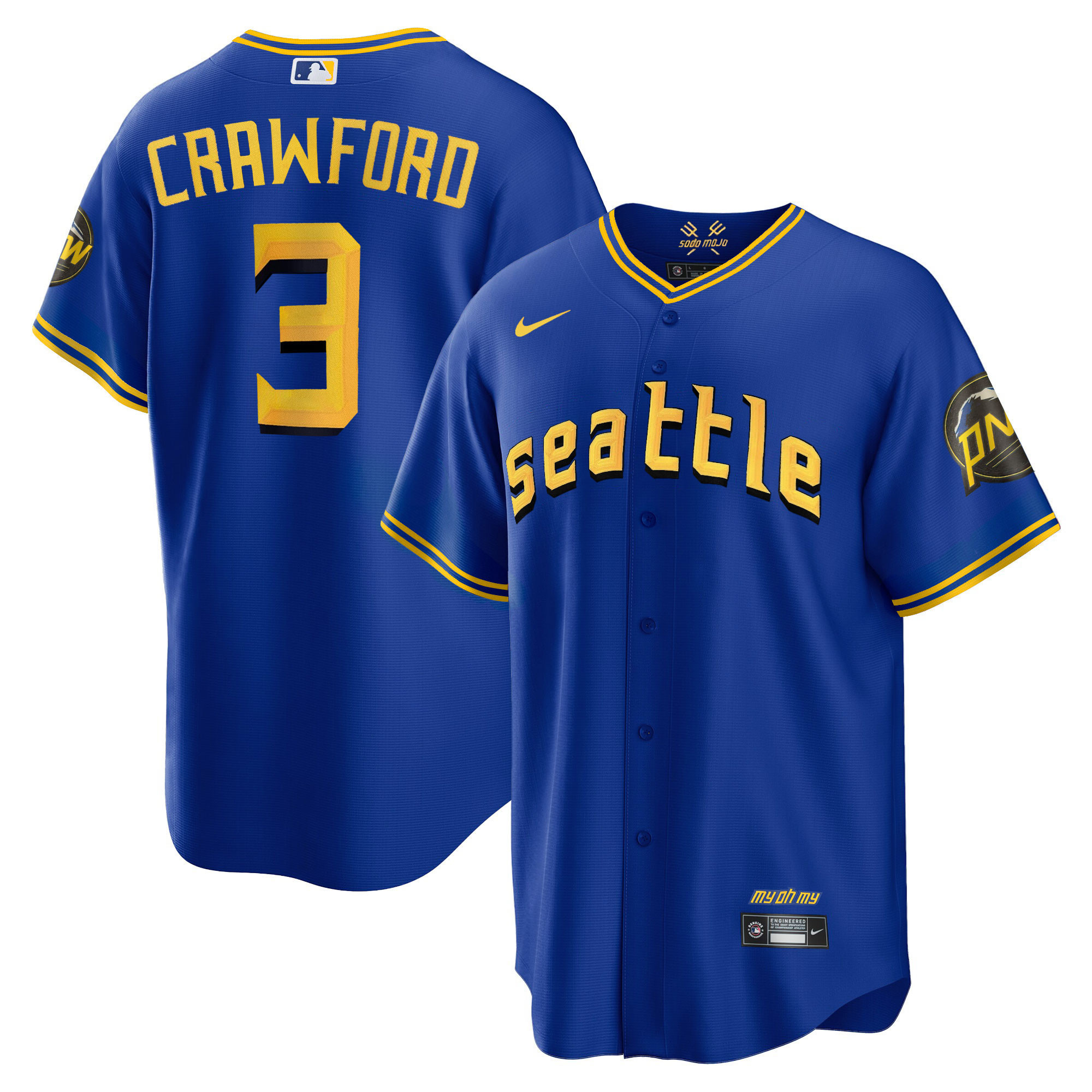 Men's Seattle Mariners 2023 City Connect Edition Jersey - All Stitched - Image 17