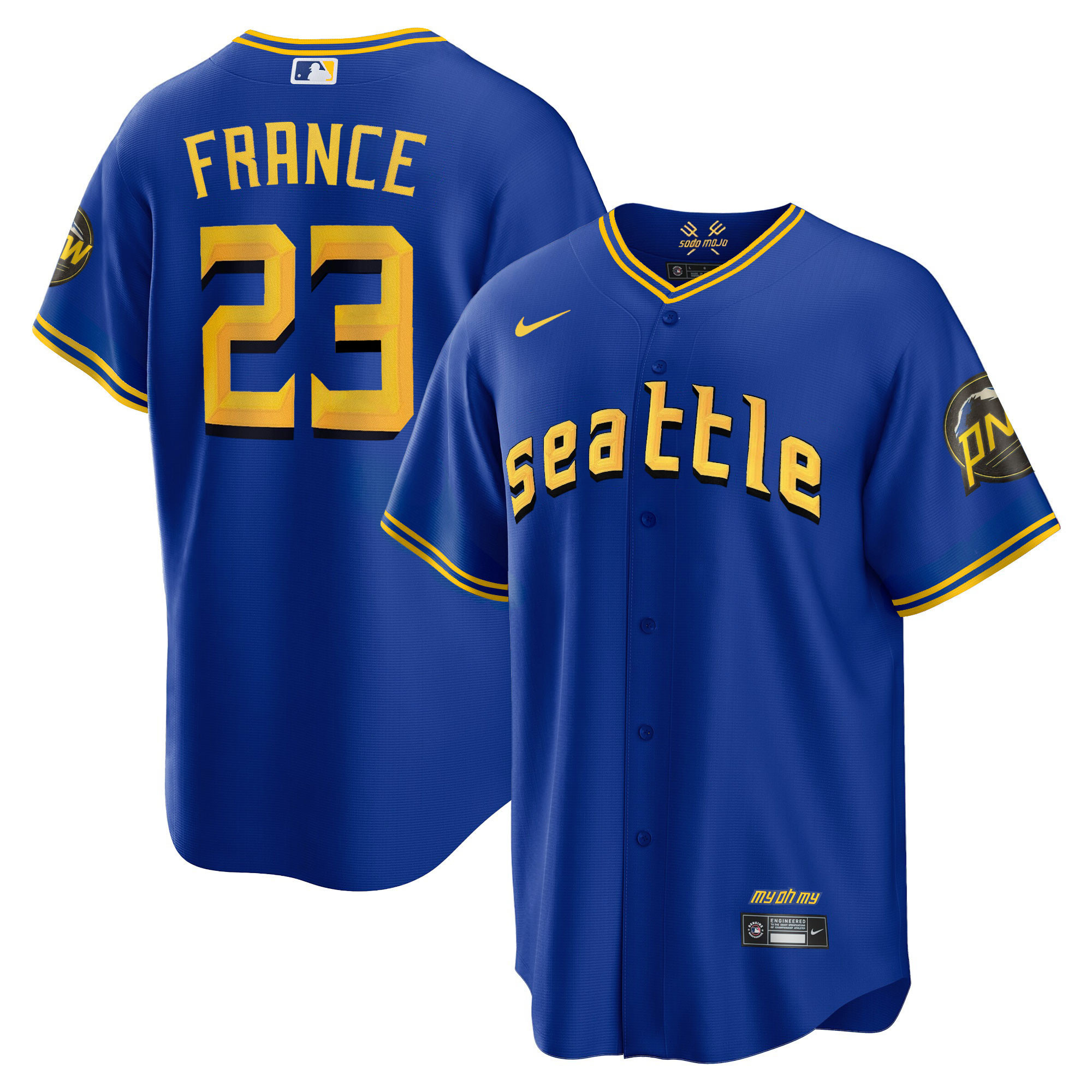 Men's Seattle Mariners 2023 City Connect Edition Jersey - All Stitched - Image 12