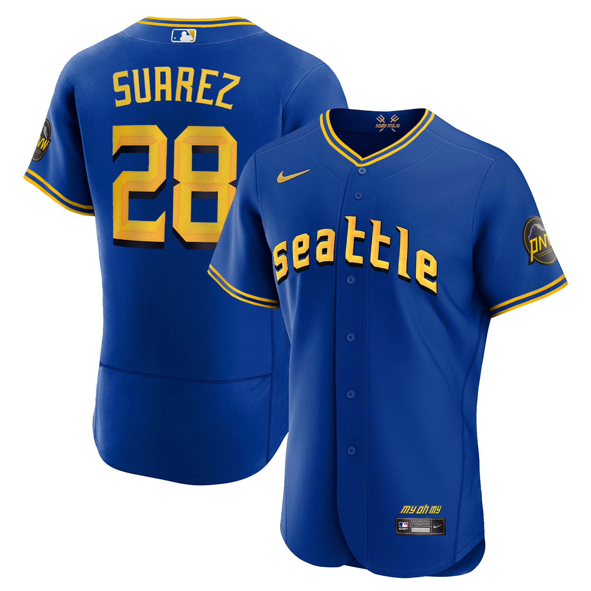 Men's Seattle Mariners 2023 City Connect Edition Jersey - All Stitched - Image 4