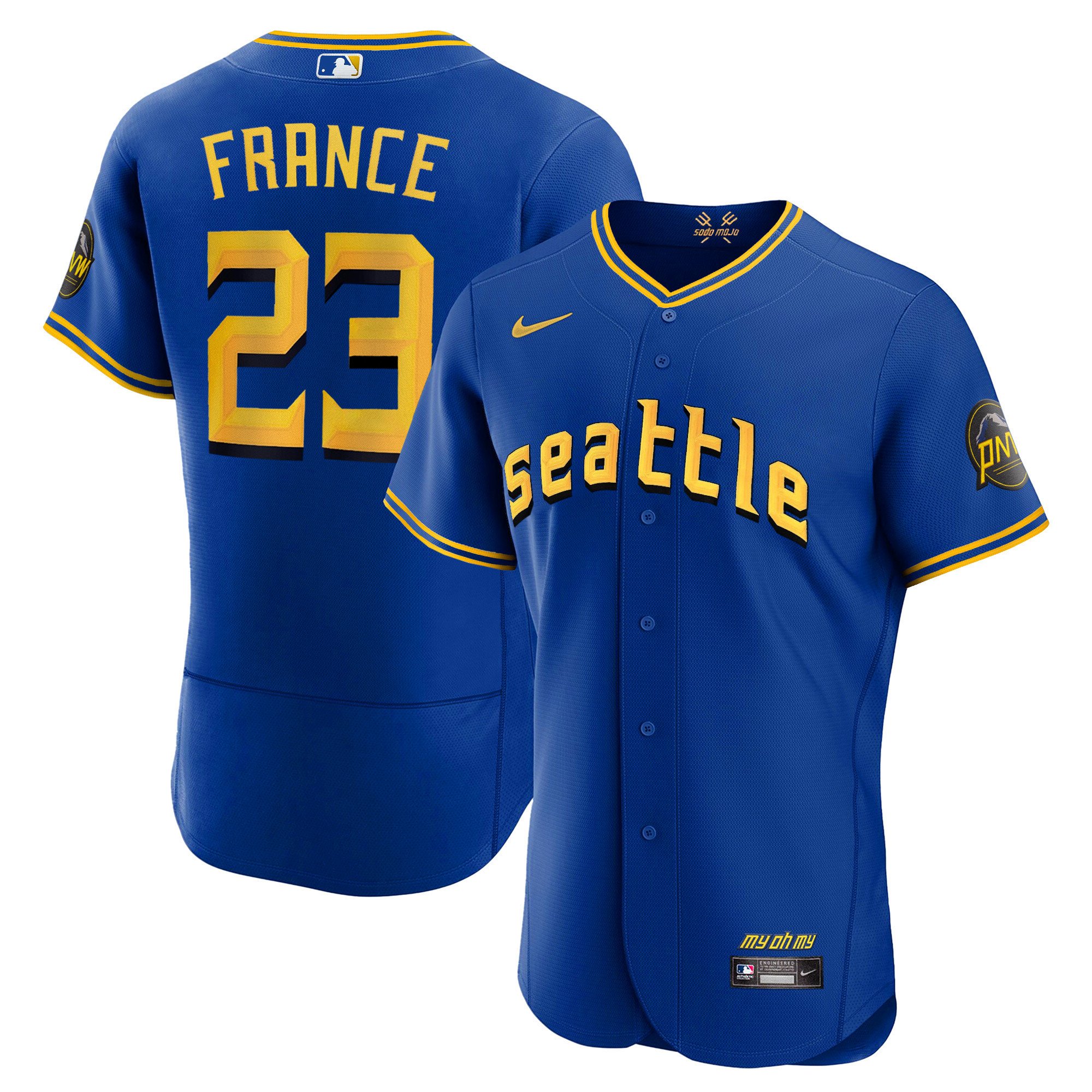 Men's Seattle Mariners 2023 City Connect Edition Jersey - All Stitched - Image 2