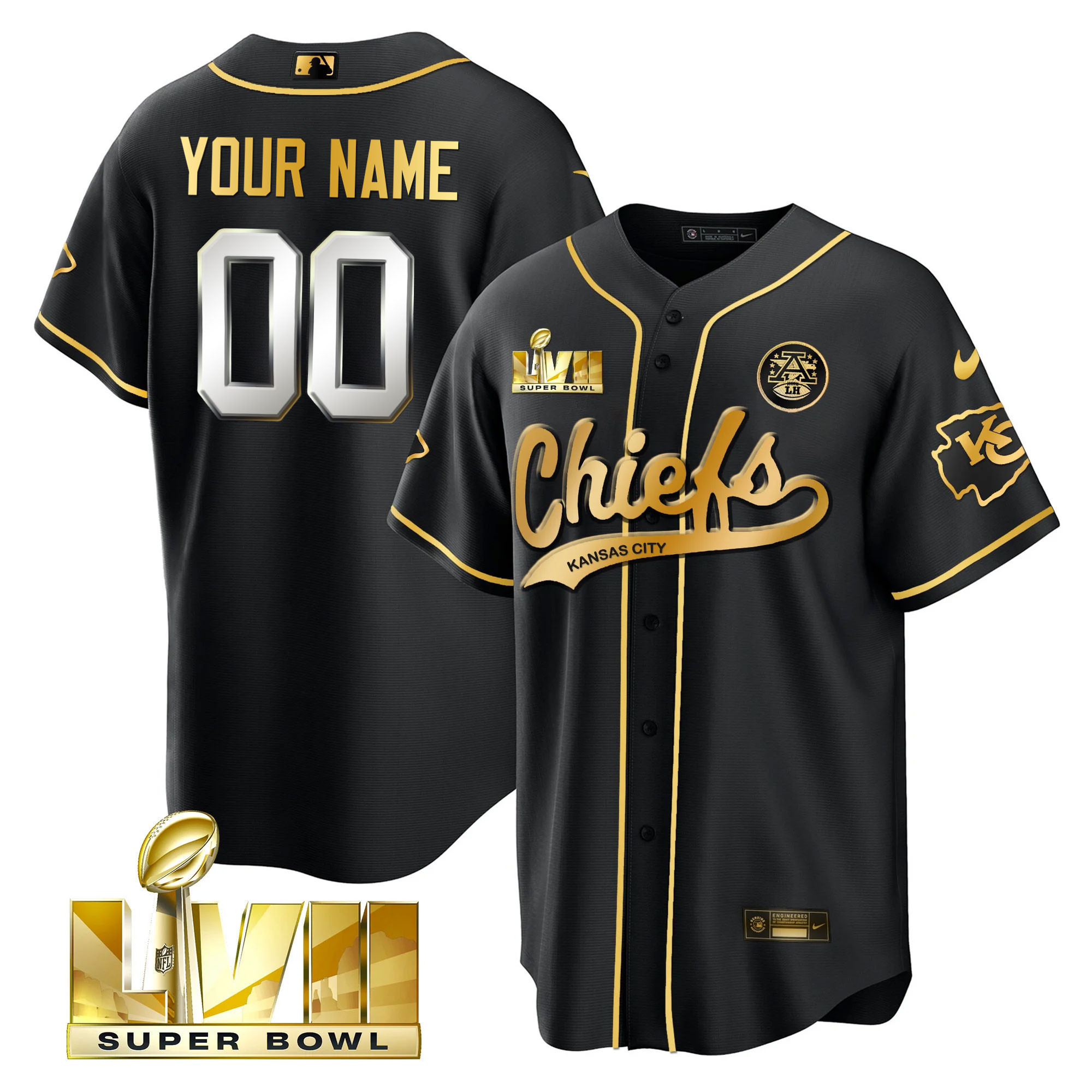 Chiefs Super Bowl LVII Cool Base Custom Jersey - All Stitched - Image 4