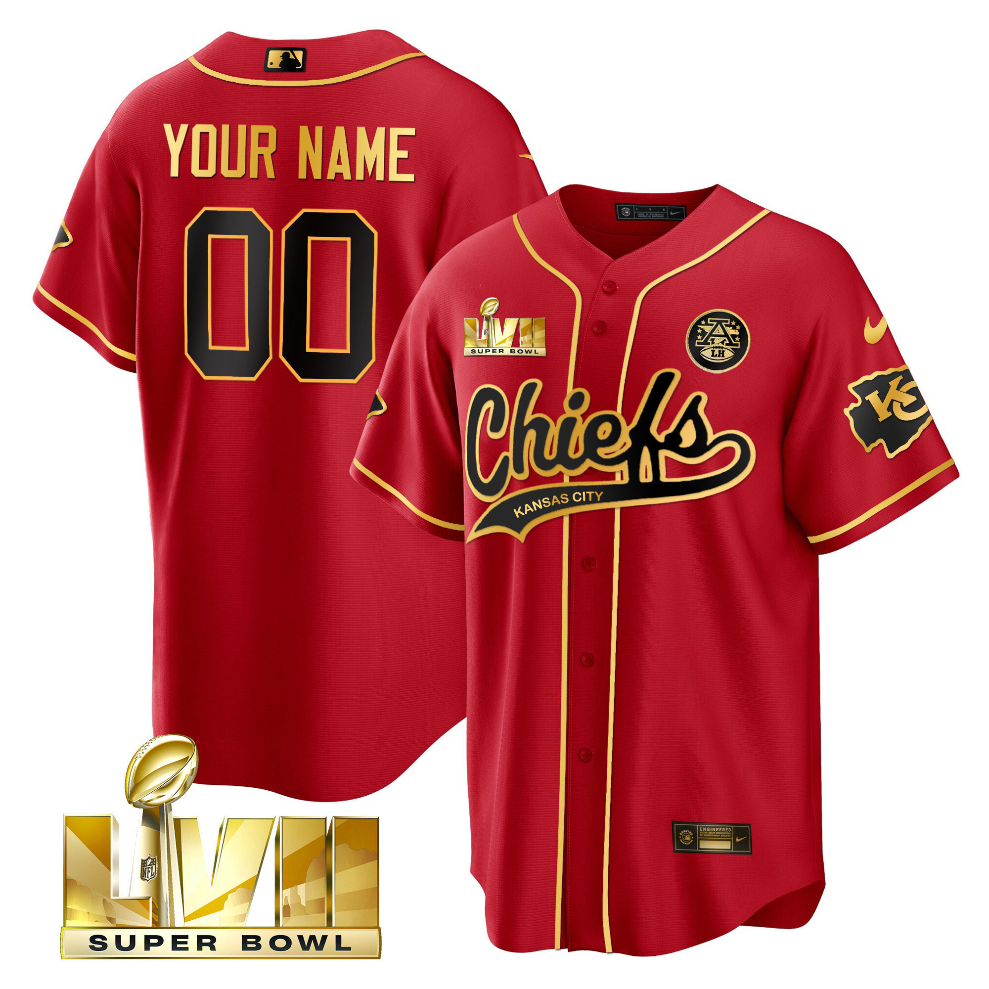 Chiefs Super Bowl LVII Cool Base Custom Jersey - All Stitched - Image 3