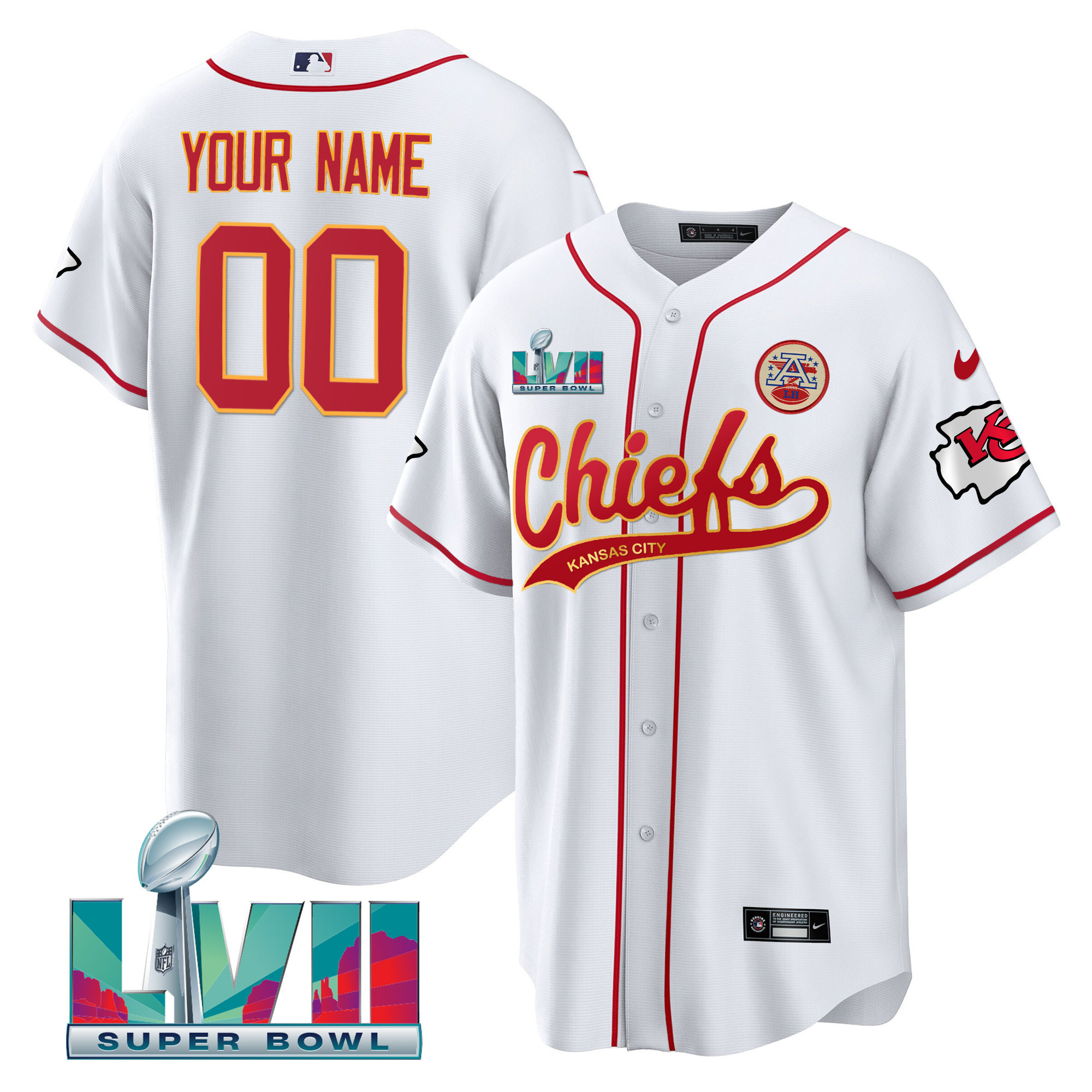 Chiefs Super Bowl LVII Cool Base Custom Jersey - All Stitched - Image 2
