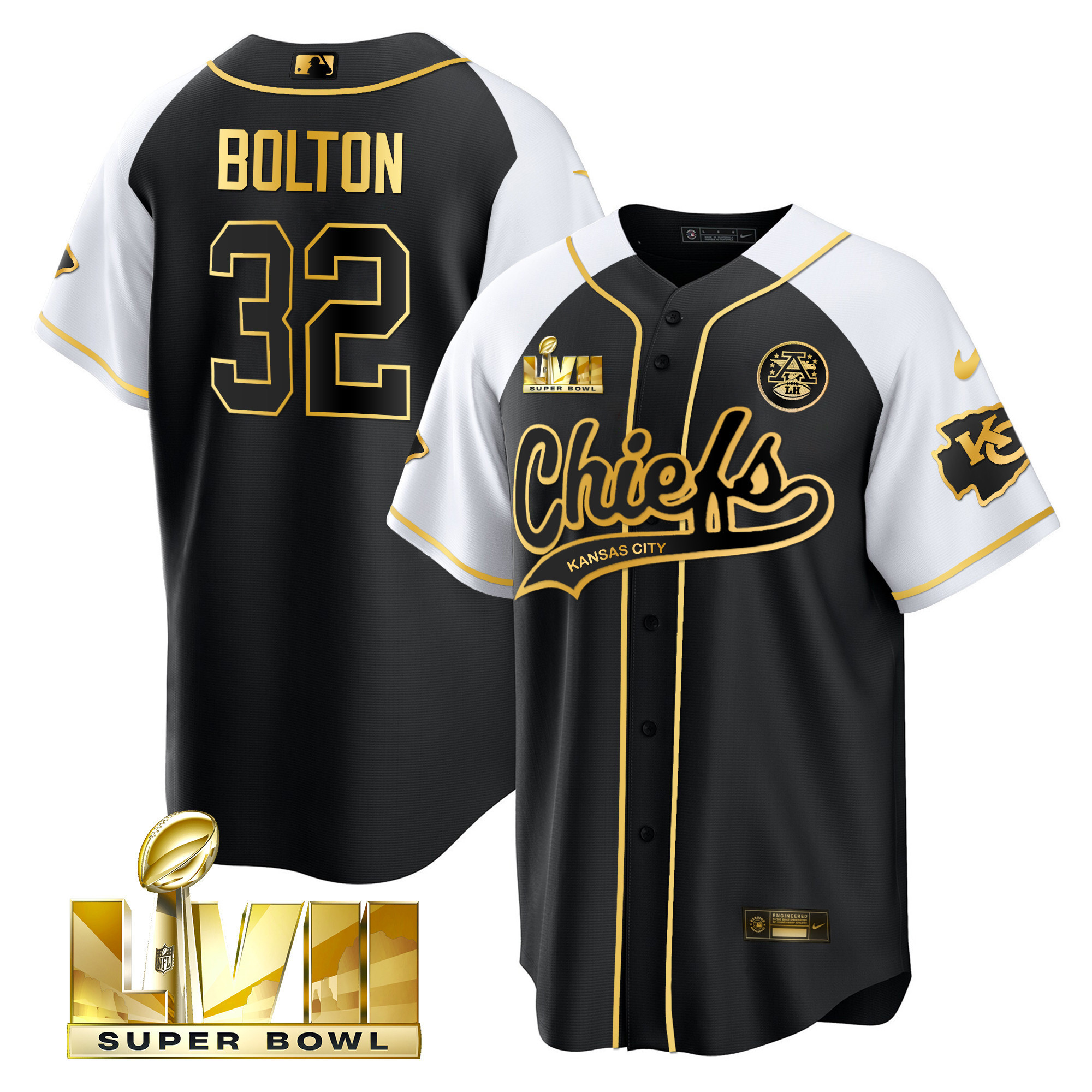 Men's Chiefs Super Bowl LVII Alternate Cool Base V2 Jersey - All Stitched - Image 3