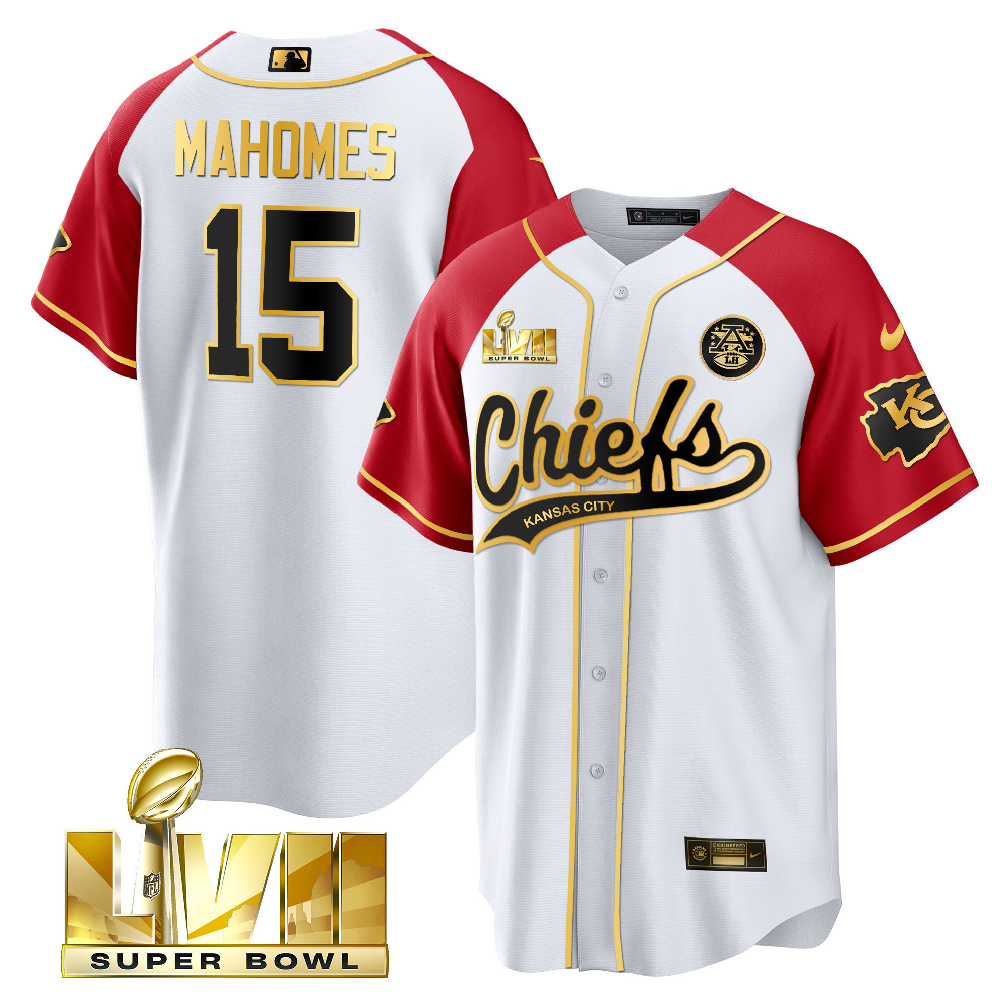 Men's Chiefs Super Bowl LVII Alternate Cool Base V2 Jersey - All Stitched - Image 8