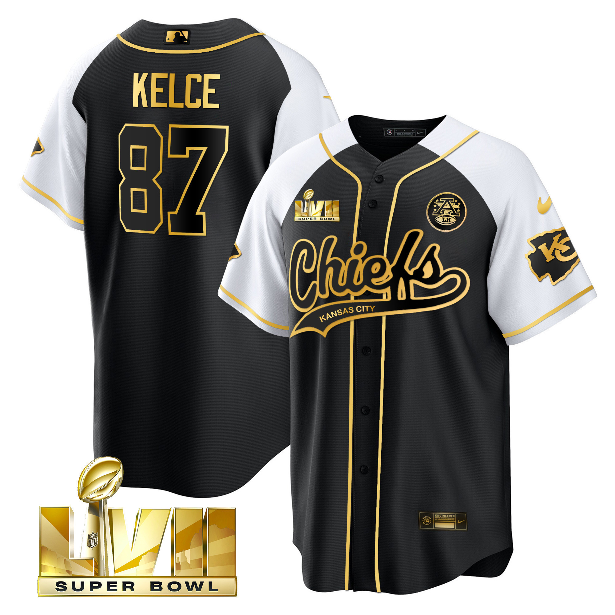 Men's Chiefs Super Bowl LVII Alternate Cool Base V2 Jersey - All Stitched - Image 2