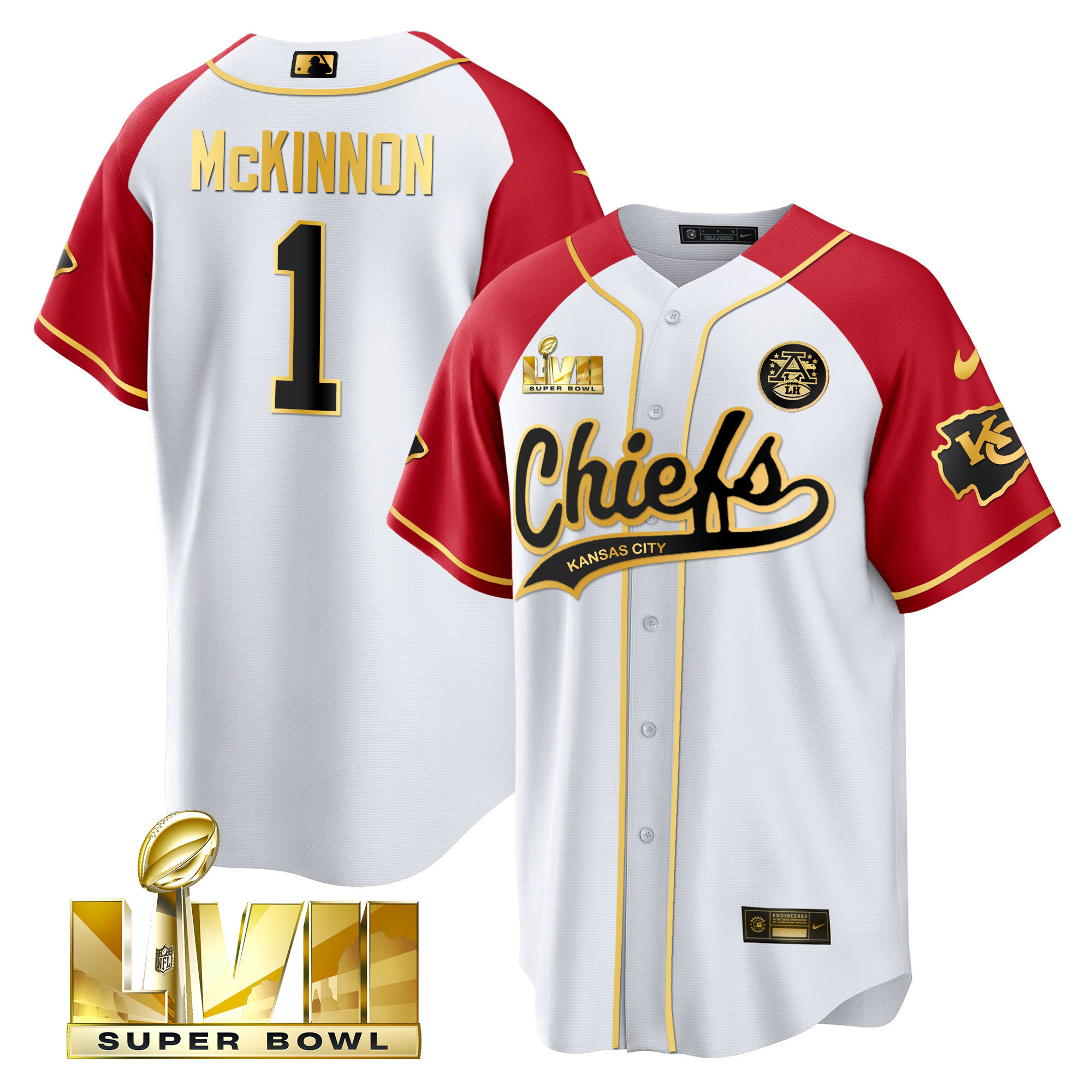 Men's Chiefs Super Bowl LVII Alternate Cool Base V2 Jersey - All Stitched - Image 12