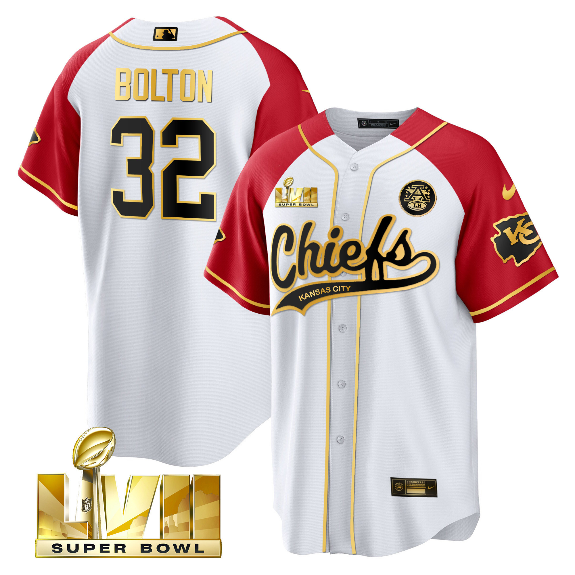 Men's Chiefs Super Bowl LVII Alternate Cool Base V2 Jersey - All Stitched - Image 10