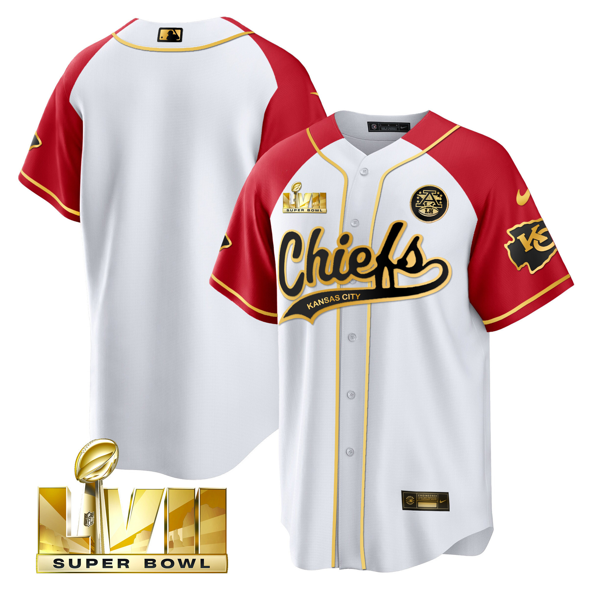 Men's Chiefs Super Bowl LVII Alternate Cool Base V2 Jersey - All Stitched - Image 14
