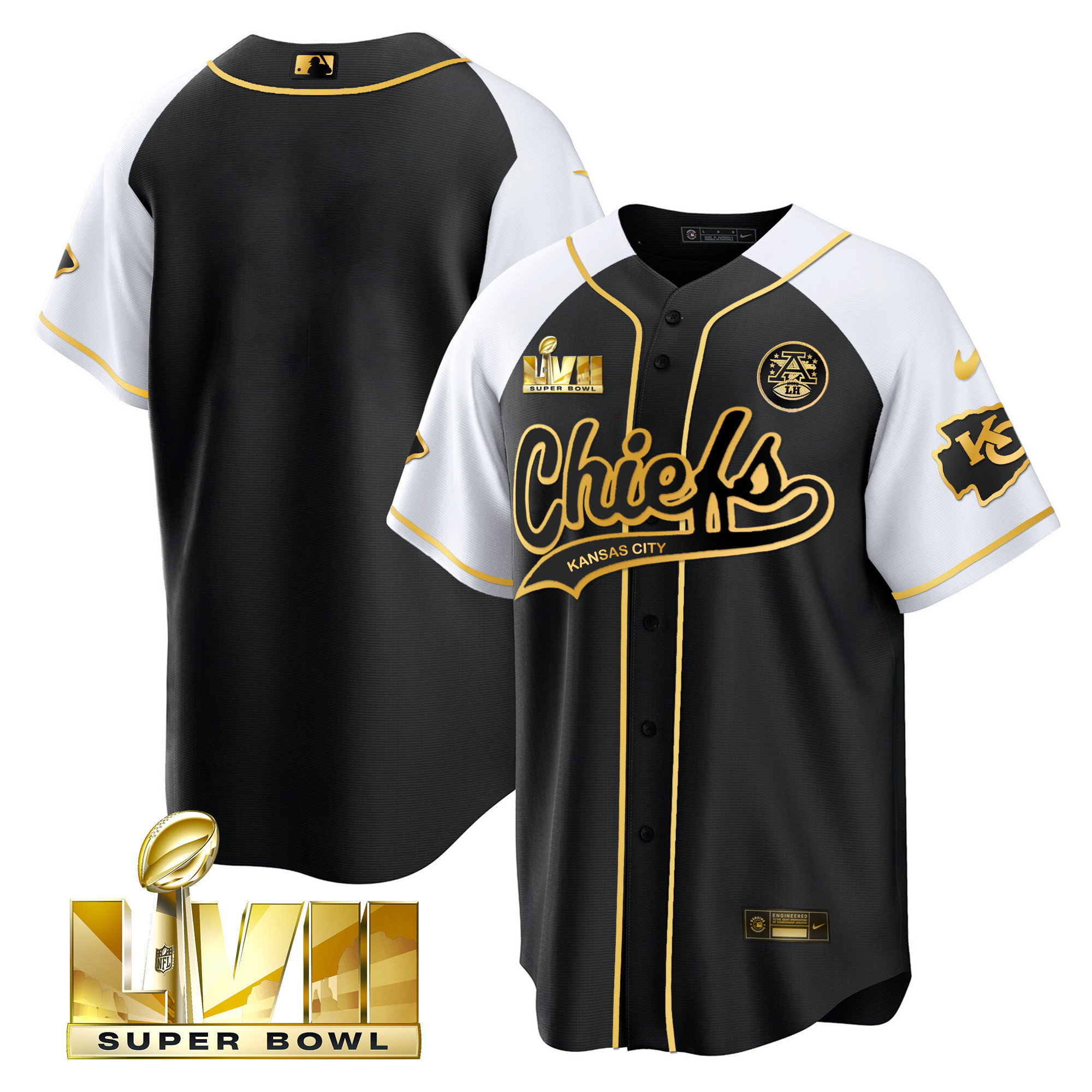 Men's Chiefs Super Bowl LVII Alternate Cool Base V2 Jersey - All Stitched - Image 7