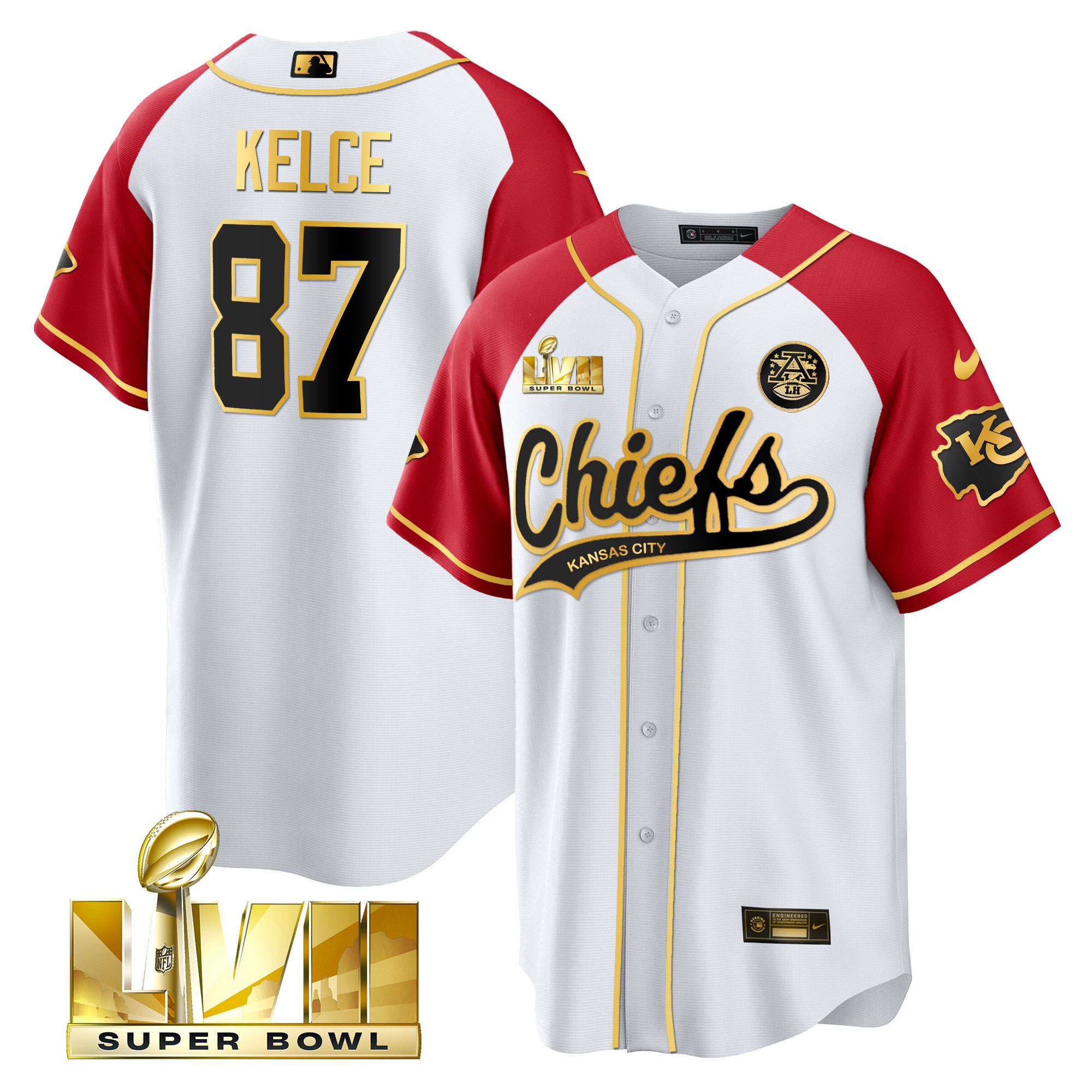 Men's Chiefs Super Bowl LVII Alternate Cool Base V2 Jersey - All Stitched - Image 9