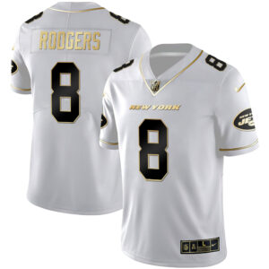 Men's Jets Black Gold & White Gold Vapor Limited - All Stitched