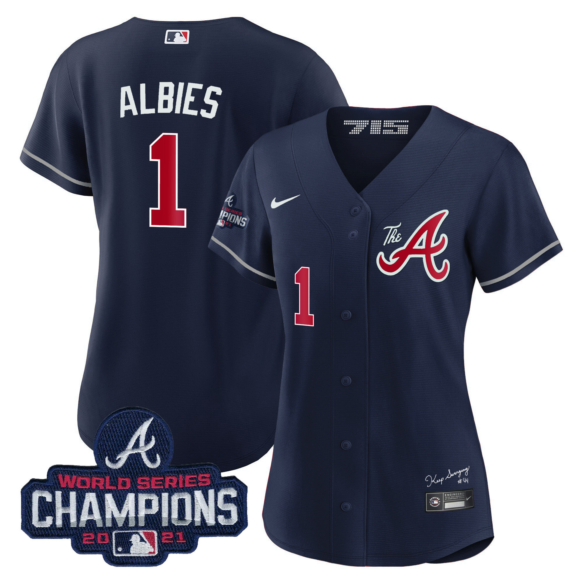 Women's Atlanta Braves Champions City Connect Gold Jersey - All Stitched - Image 66