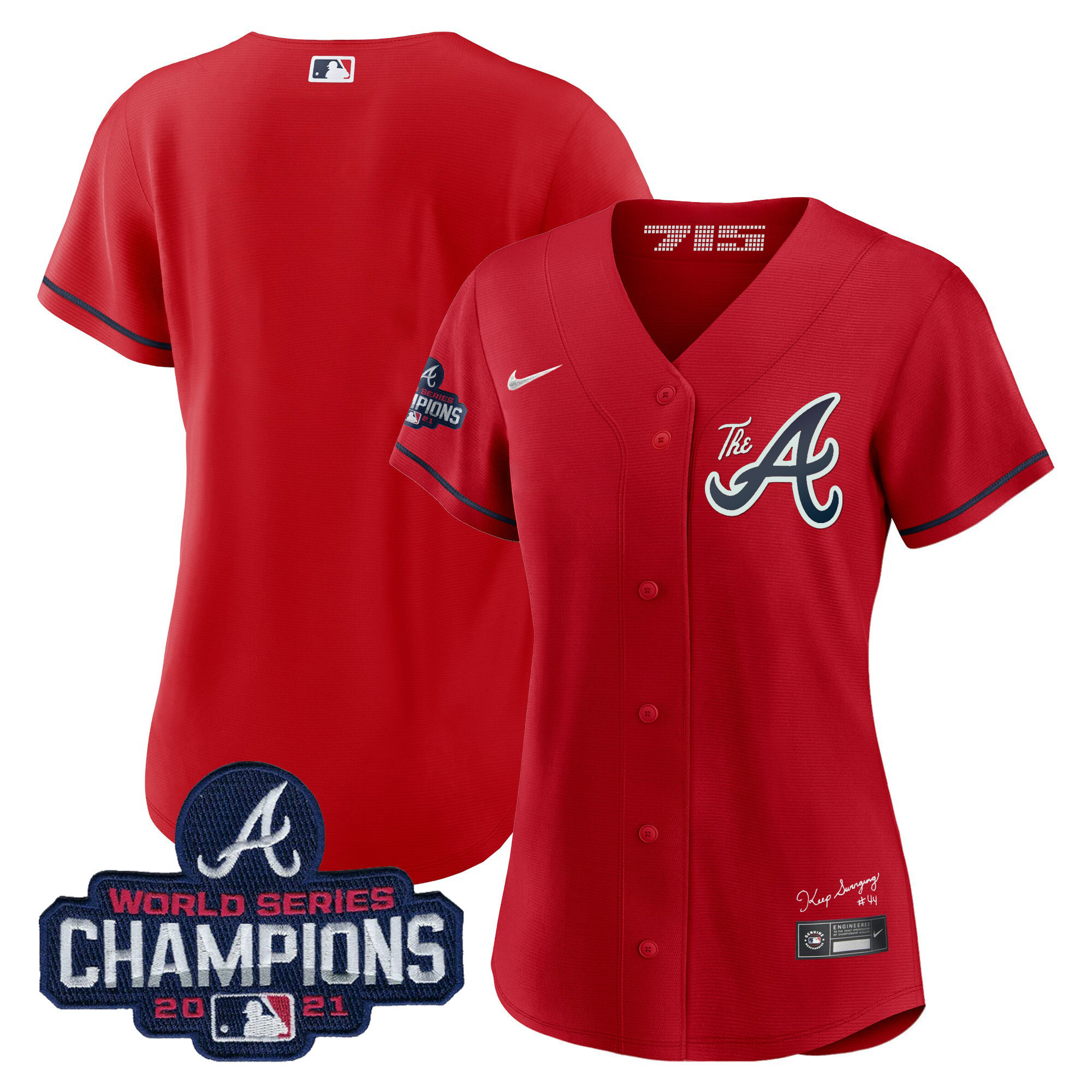 Women's Atlanta Braves Champions City Connect Gold Jersey - All Stitched - Image 60