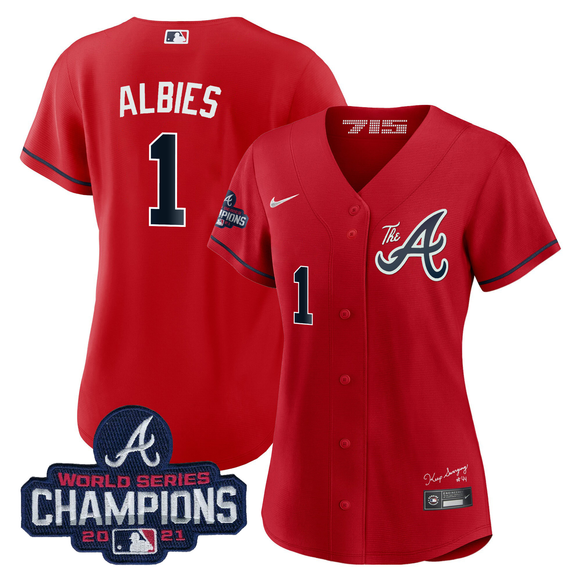 Women's Atlanta Braves Champions City Connect Gold Jersey - All Stitched - Image 56