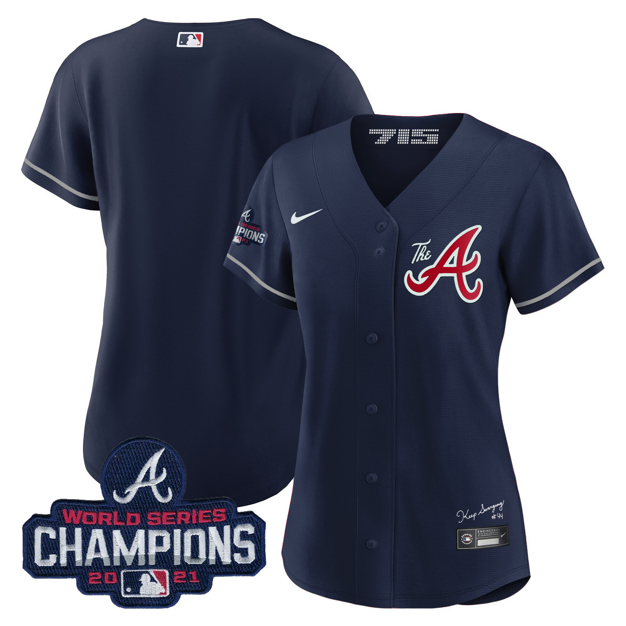 Women's Atlanta Braves Champions City Connect Gold Jersey - All Stitched - Image 70