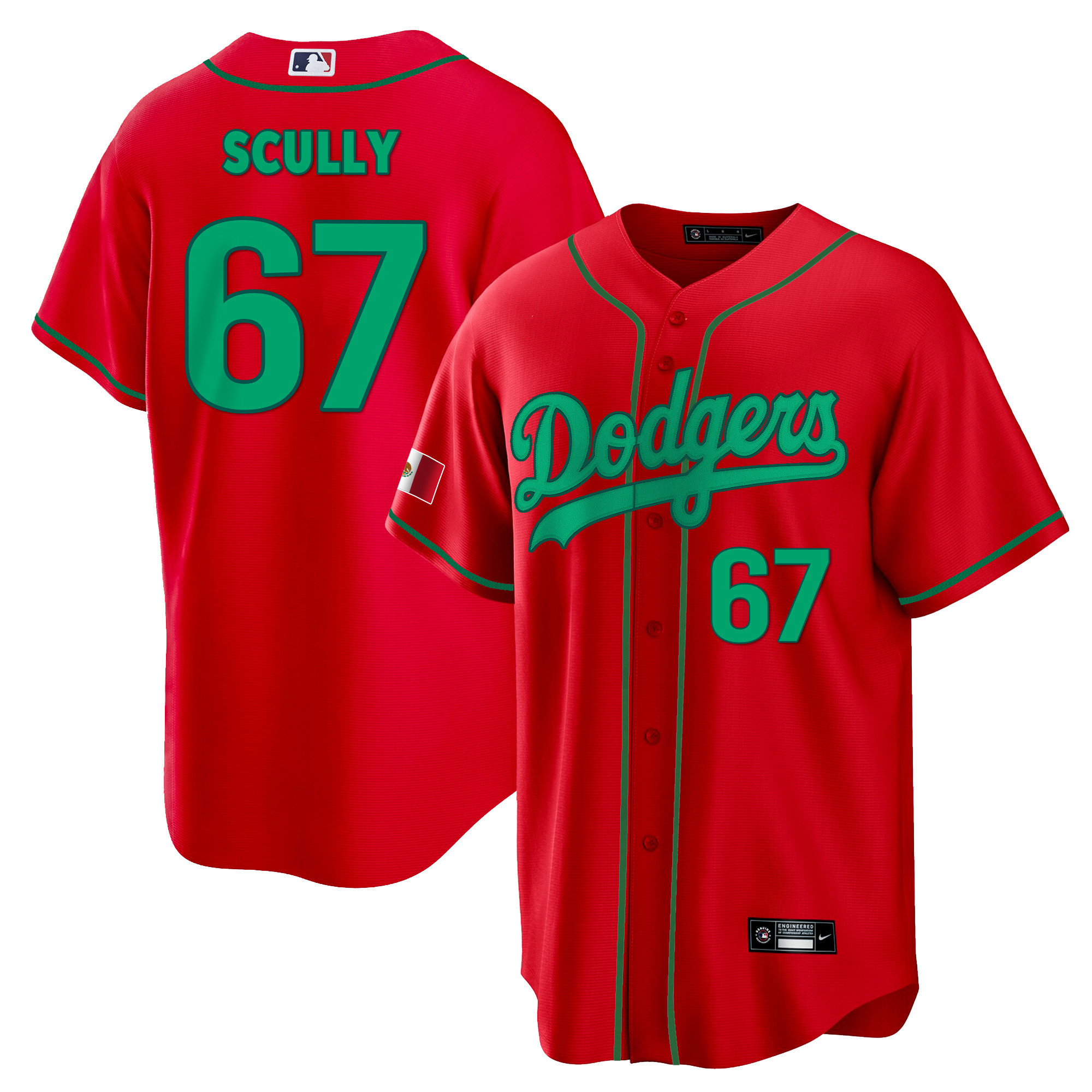 Men's Los Angeles Dodgers Mexico Cool Base Jersey - All Stitched - Image 5
