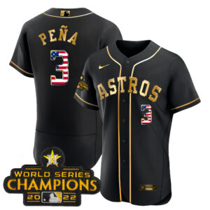 Astros 2023 Gold Flag Flex Base Collection Jersey – All Stitched
