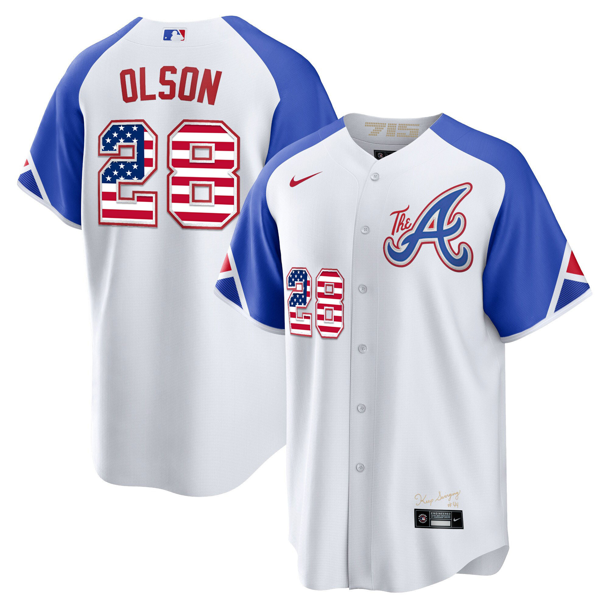 Men's Atlanta Braves The A Gold Flag Cool Base Jersey - All Stitched - Image 45