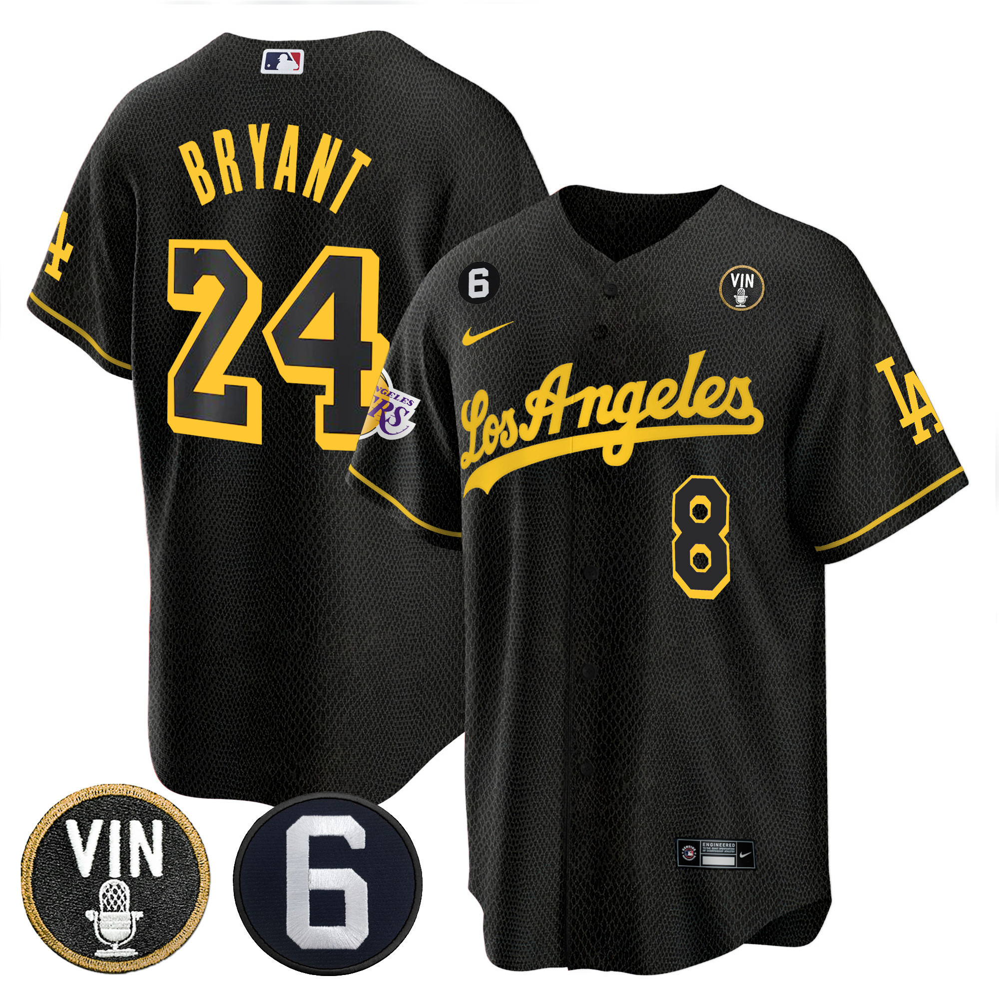 Men's Split Dodgers - Lakers Cool Base Jersey - All Stitched - Image 25