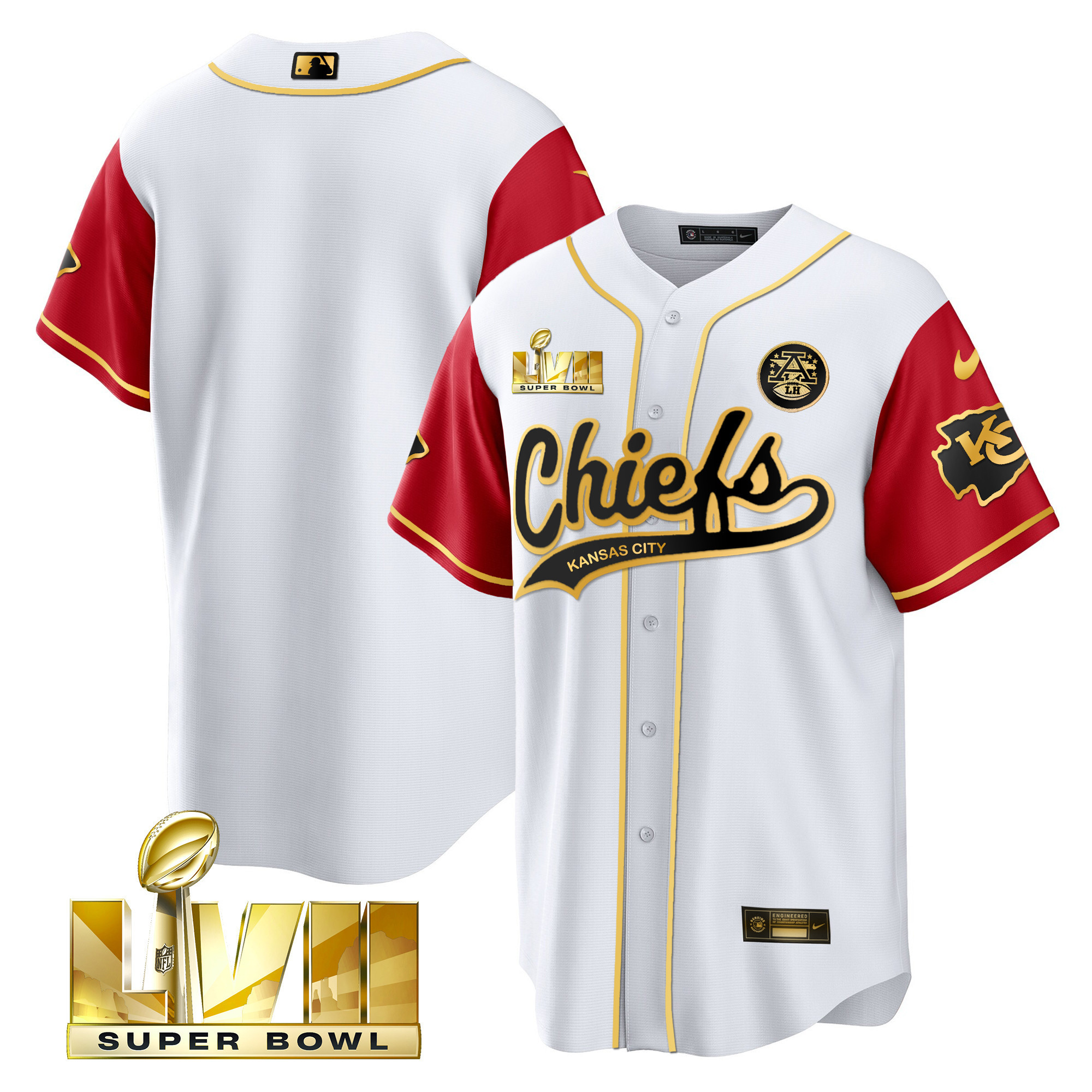 Men's Chiefs Super Bowl LVII Flag Cool Base Jersey - All Stitched - Image 28