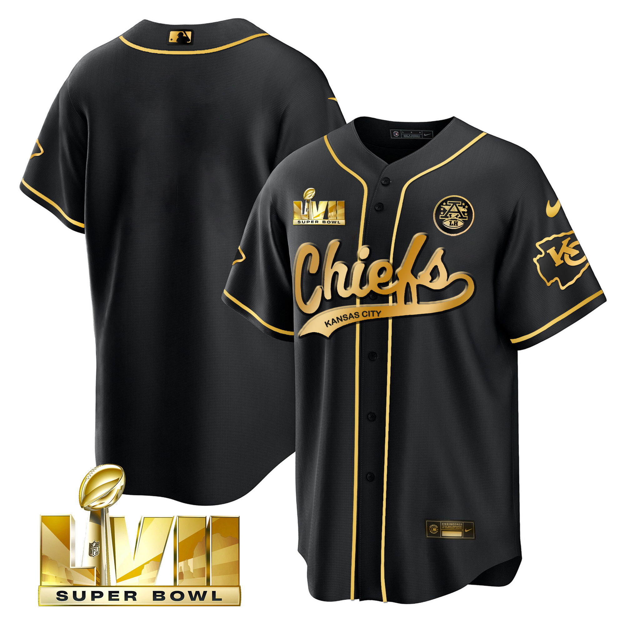 Men's Chiefs Super Bowl LVII Flag Cool Base Jersey - All Stitched - Image 21