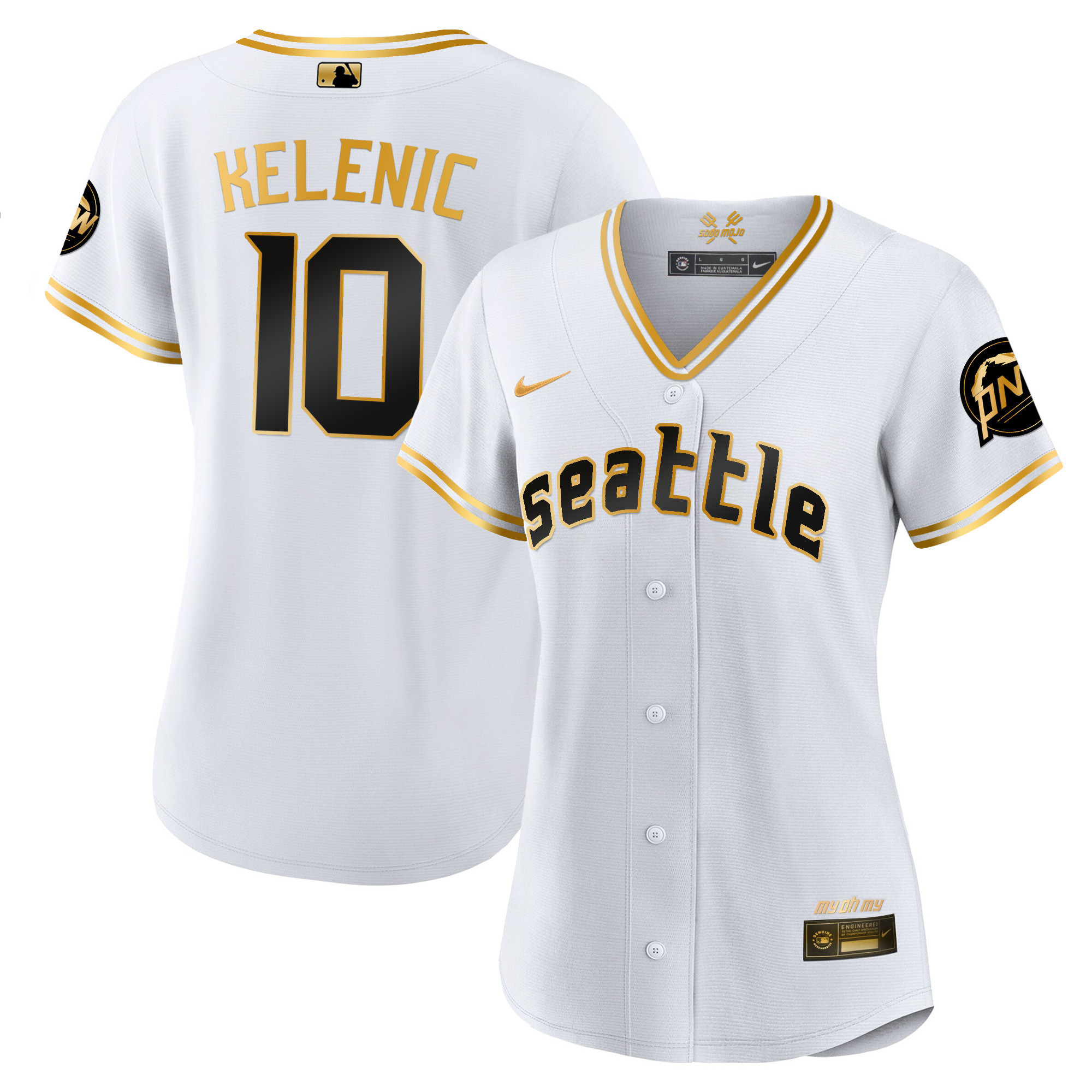 Women's Seattle Mariners 2023 City Connect Gold Jersey - All Stitched - Image 5