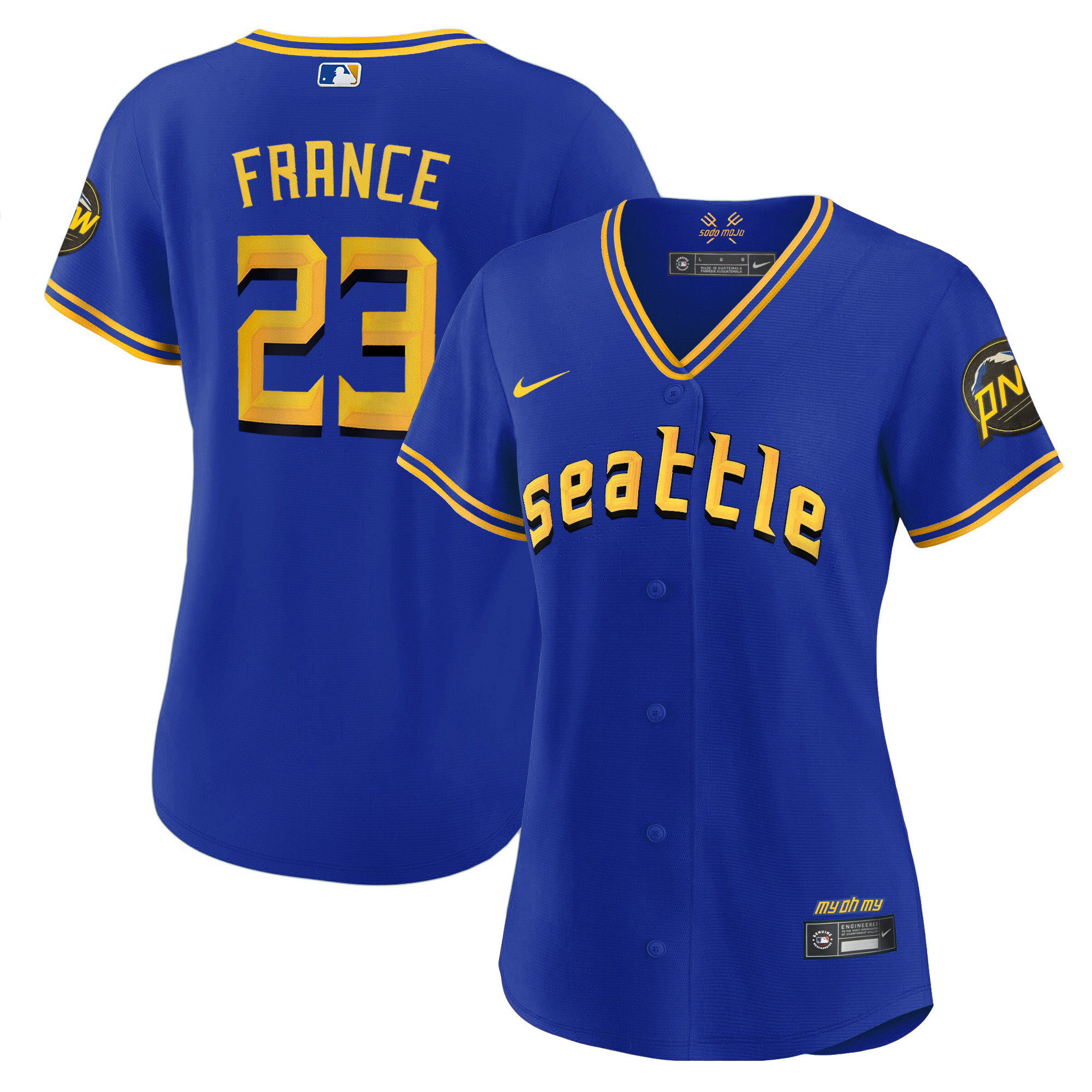 Women's Seattle Mariners 2023 City Connect Gold Jersey - All Stitched - Image 18
