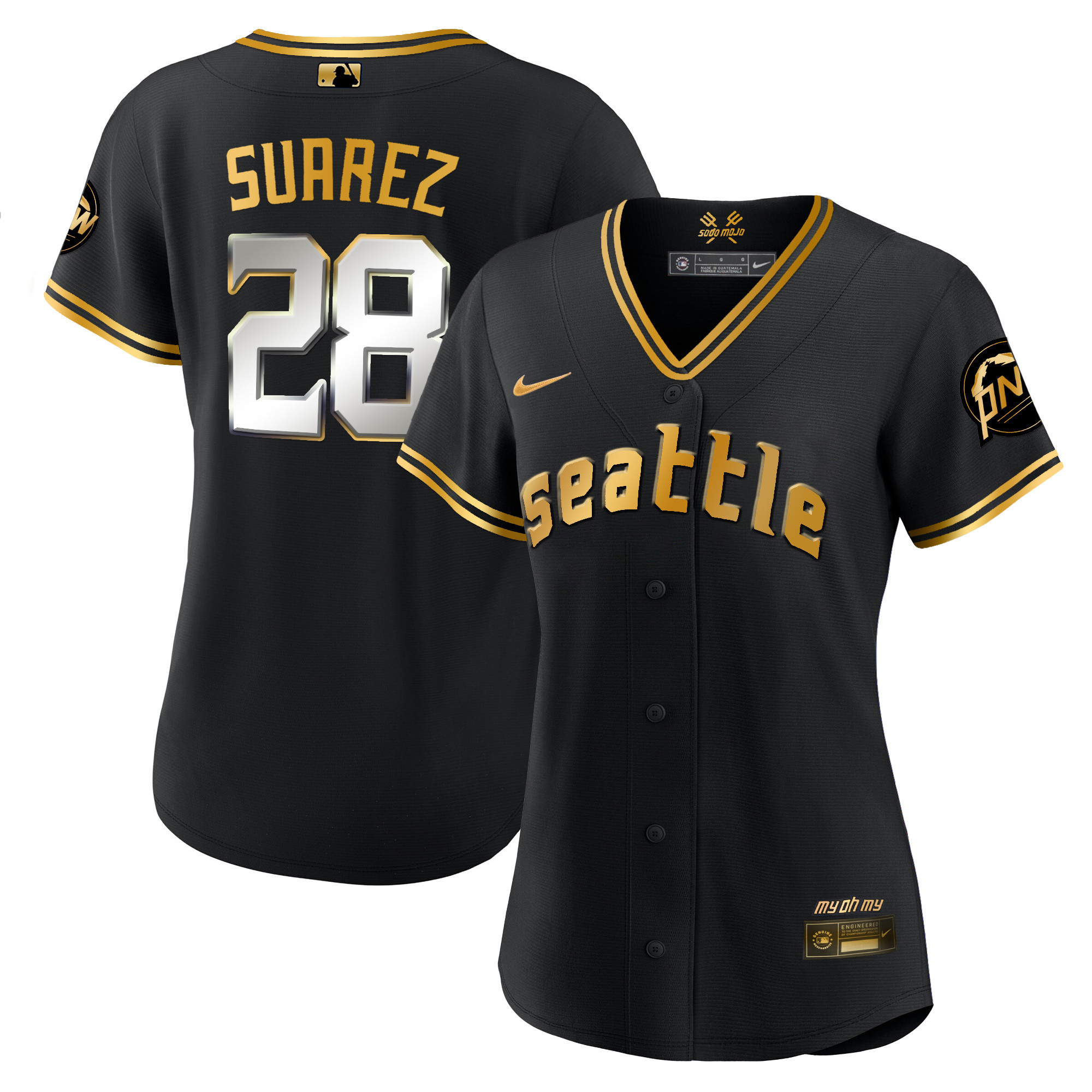 Women's Seattle Mariners 2023 City Connect Gold Jersey - All Stitched - Image 12