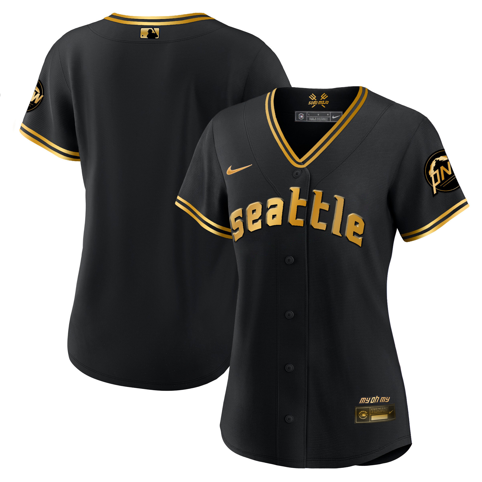 Women's Seattle Mariners 2023 City Connect Gold Jersey - All Stitched - Image 16