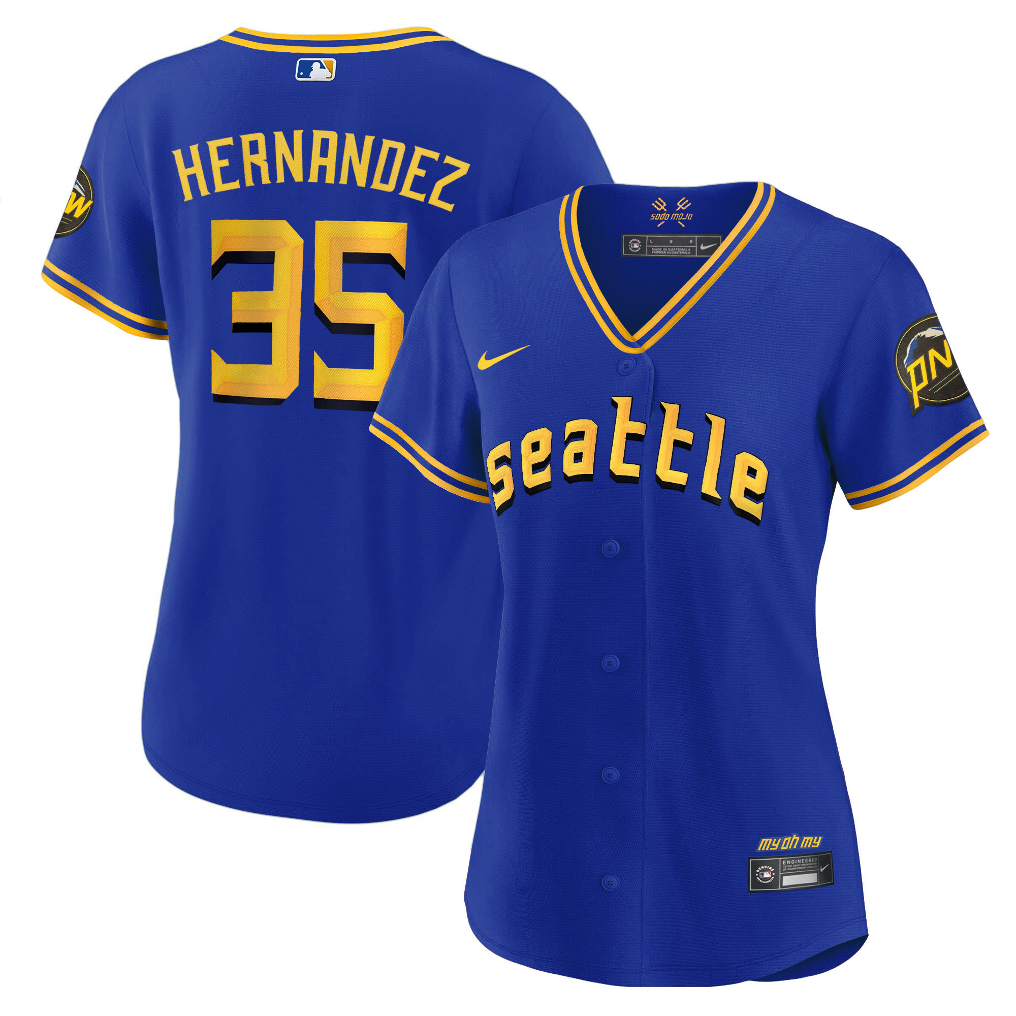 Women's Seattle Mariners 2023 City Connect Gold Jersey - All Stitched - Image 19