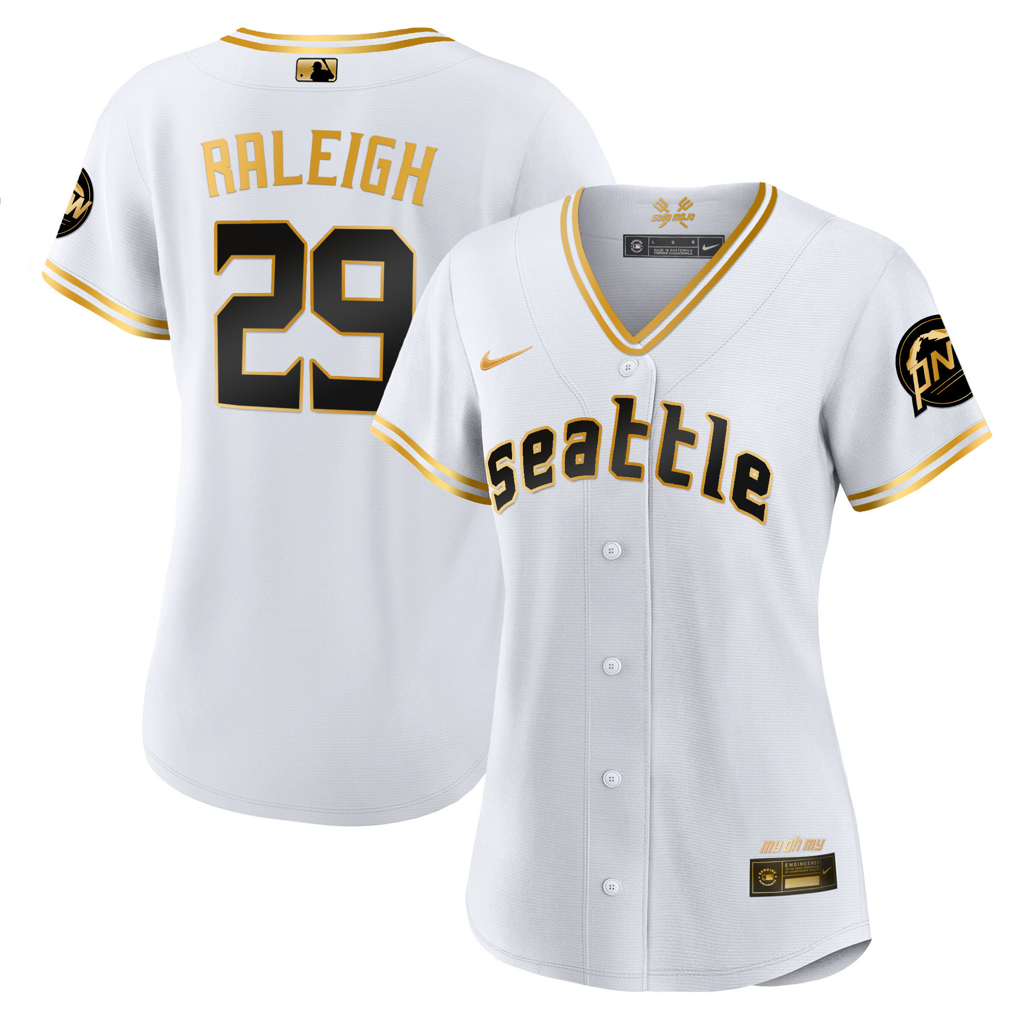 Women's Seattle Mariners 2023 City Connect Gold Jersey - All Stitched - Image 6