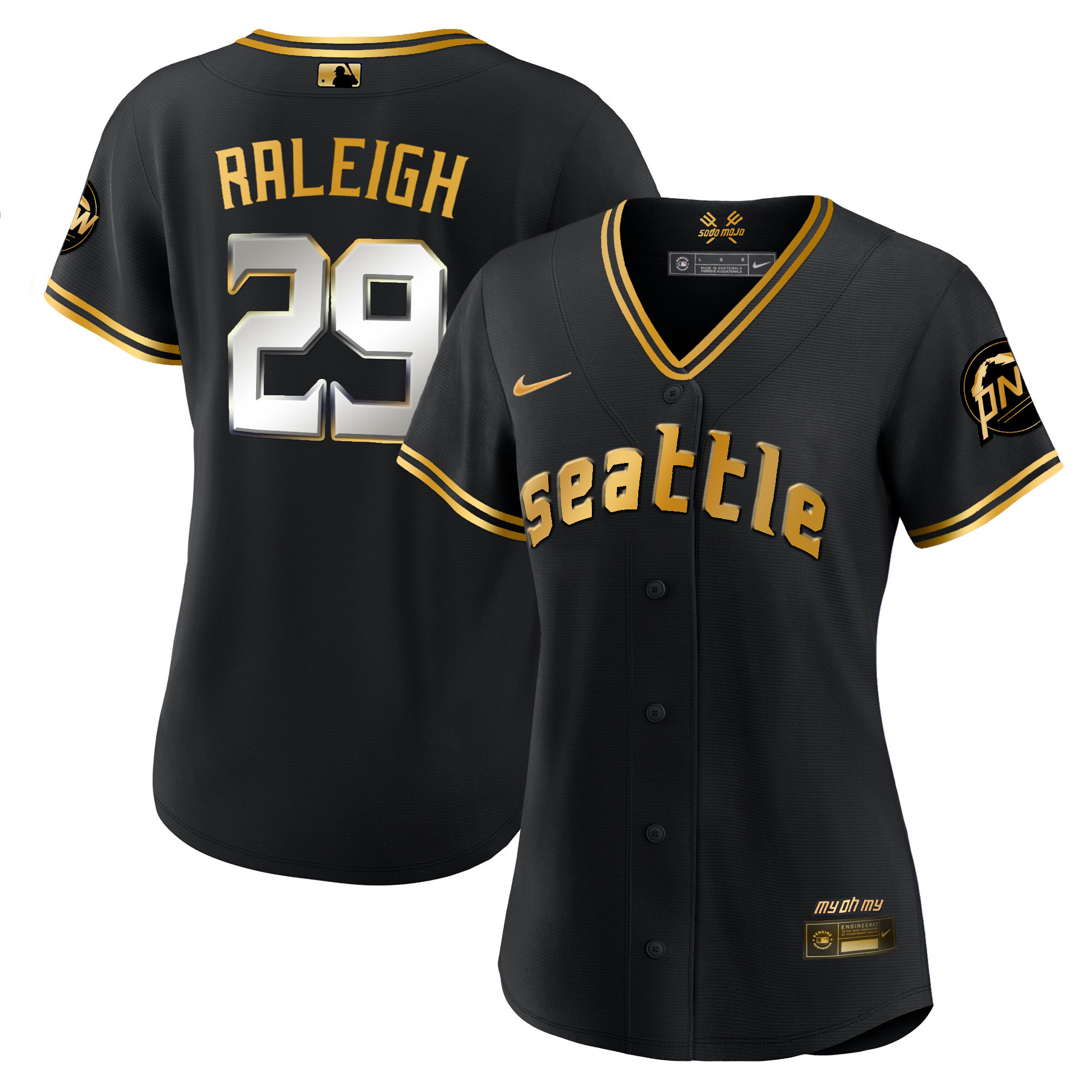Women's Seattle Mariners 2023 City Connect Gold Jersey - All Stitched - Image 14