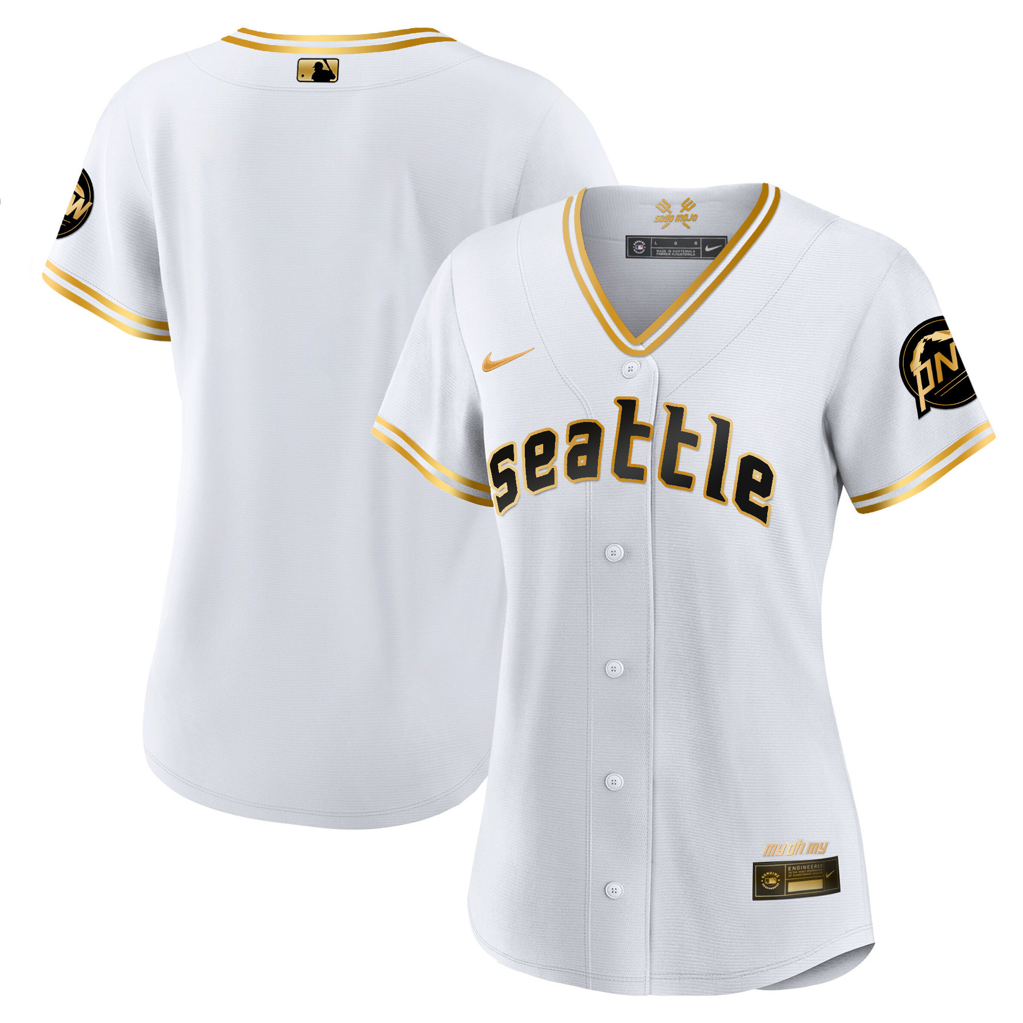 Women's Seattle Mariners 2023 City Connect Gold Jersey - All Stitched - Image 8