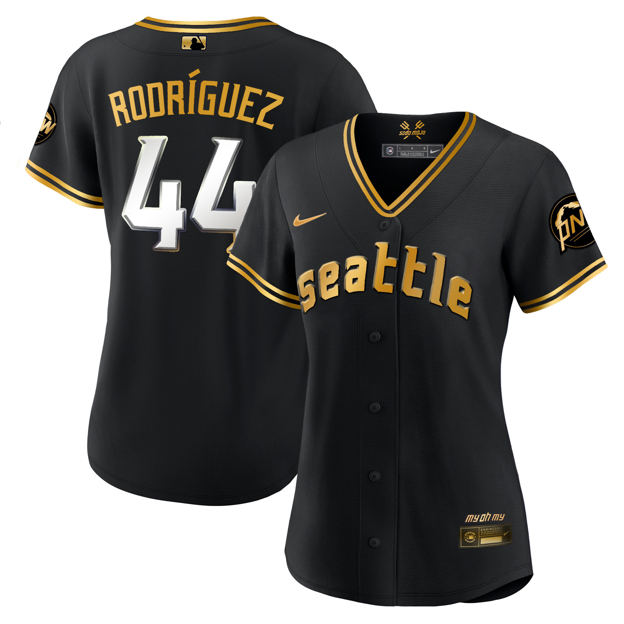 Women's Seattle Mariners 2023 City Connect Gold Jersey - All Stitched - Image 9
