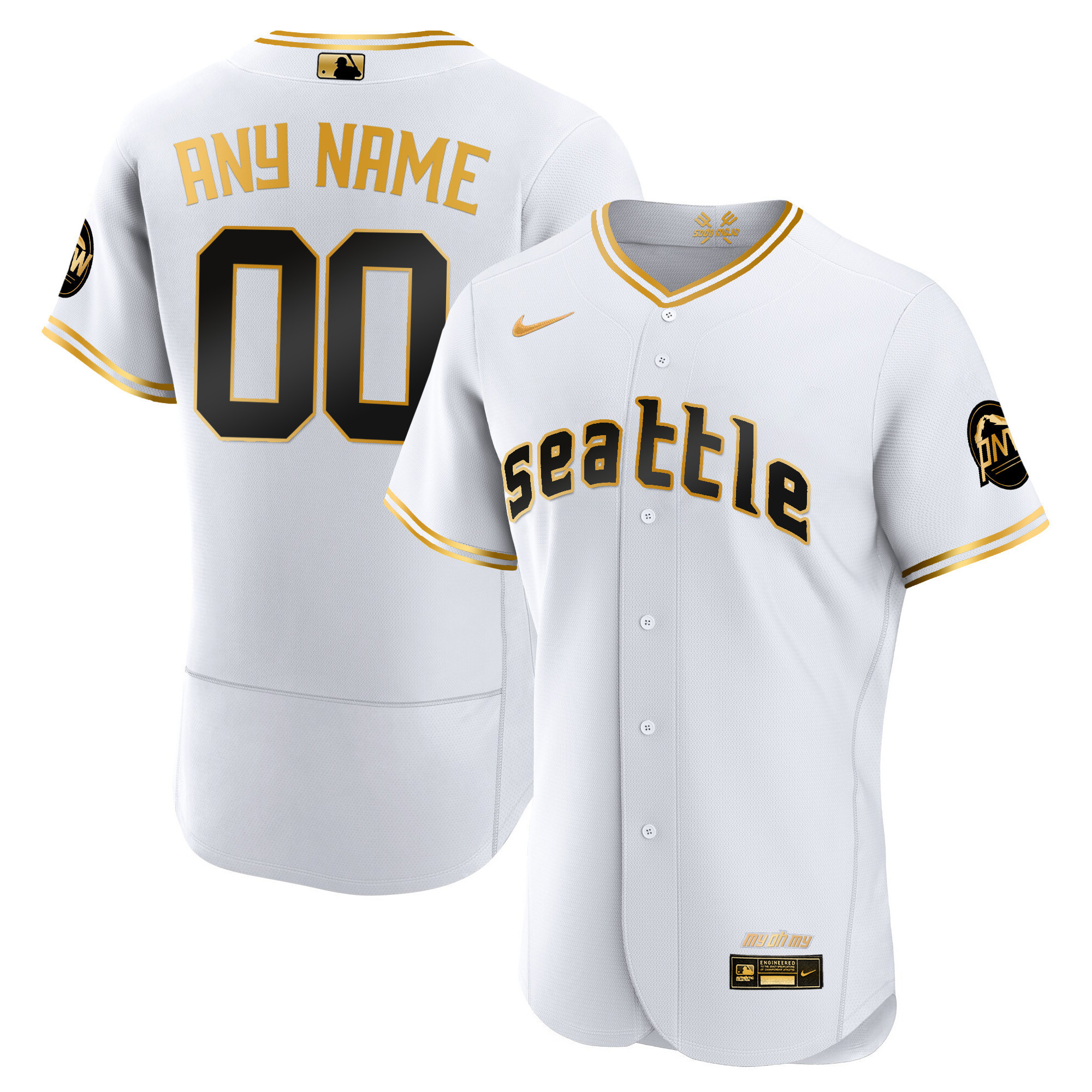 Seattle Mariners 2023 City Connect Gold Custom Jersey - All Stitched