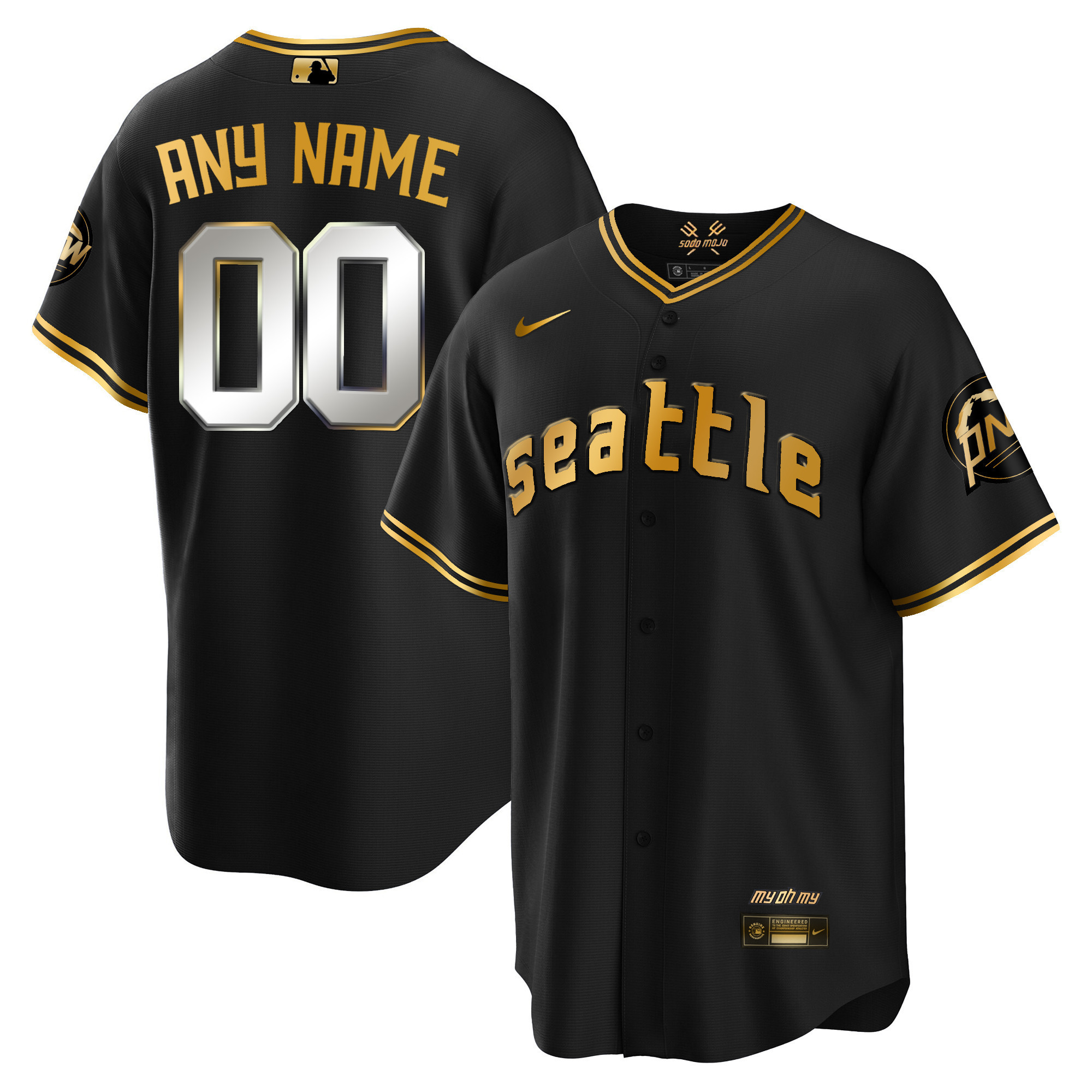 Seattle Mariners 2023 City Connect Gold Custom Jersey - All Stitched - Image 5