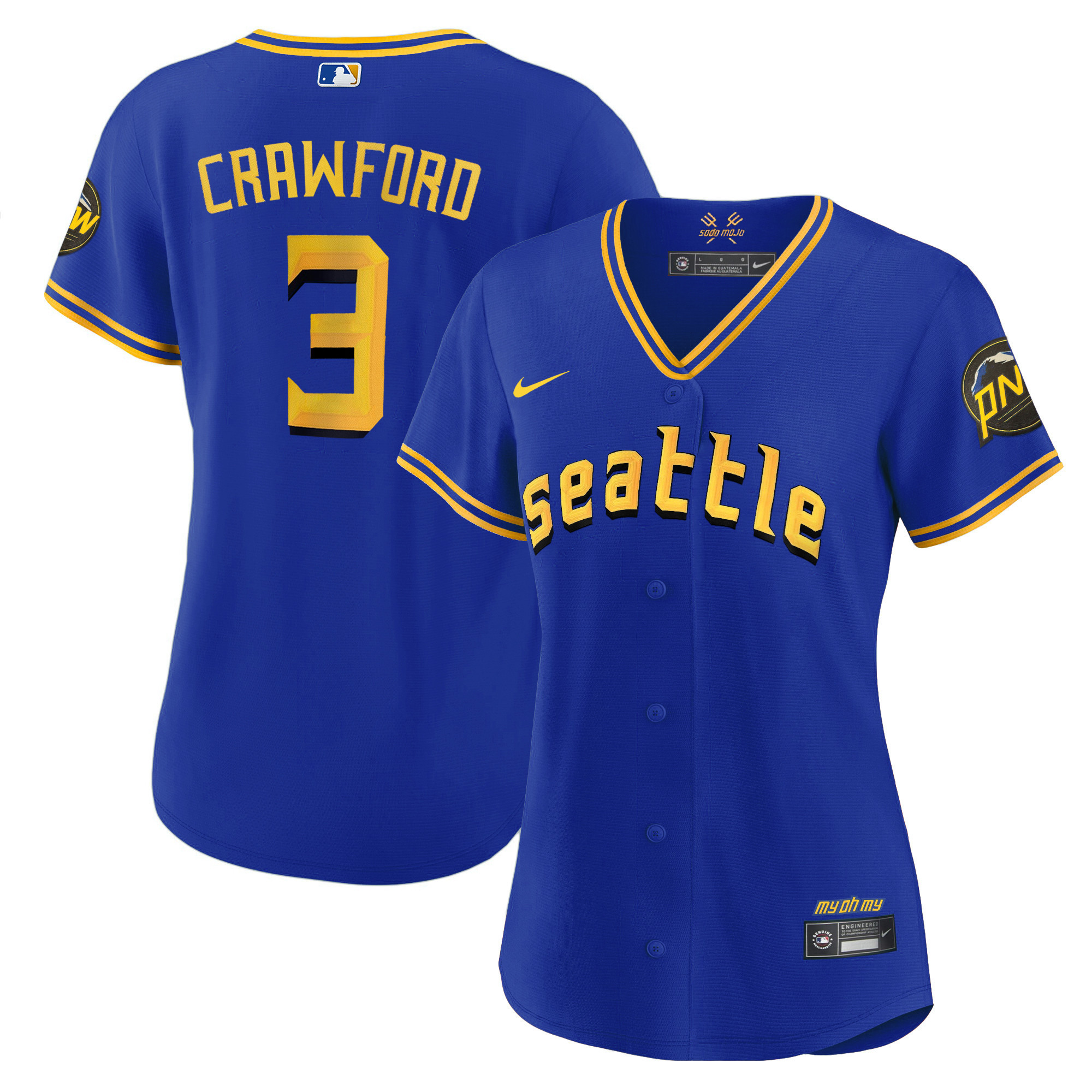 Women's Seattle Mariners 2023 City Connect Gold Jersey - All Stitched - Image 23