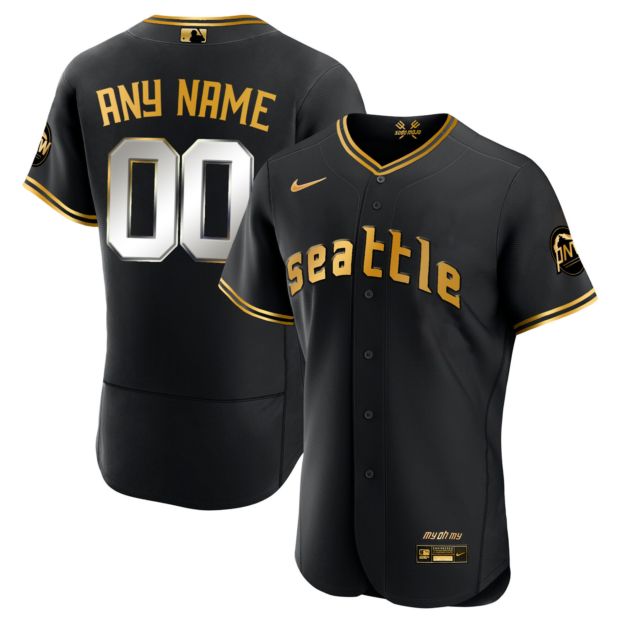 Seattle Mariners 2023 City Connect Gold Custom Jersey - All Stitched - Image 4