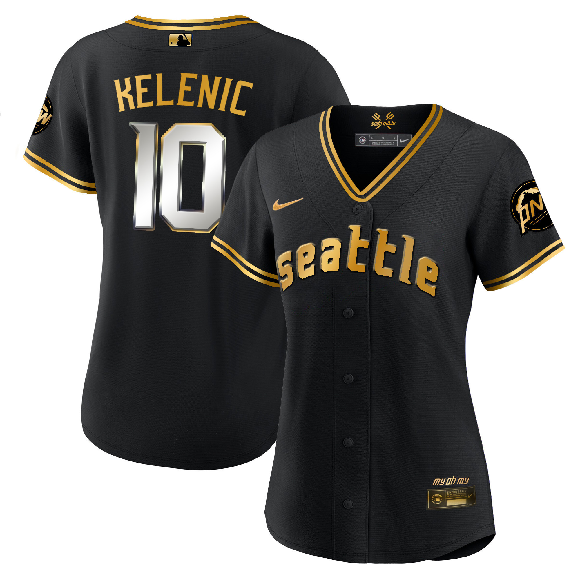 Women's Seattle Mariners 2023 City Connect Gold Jersey - All Stitched - Image 13
