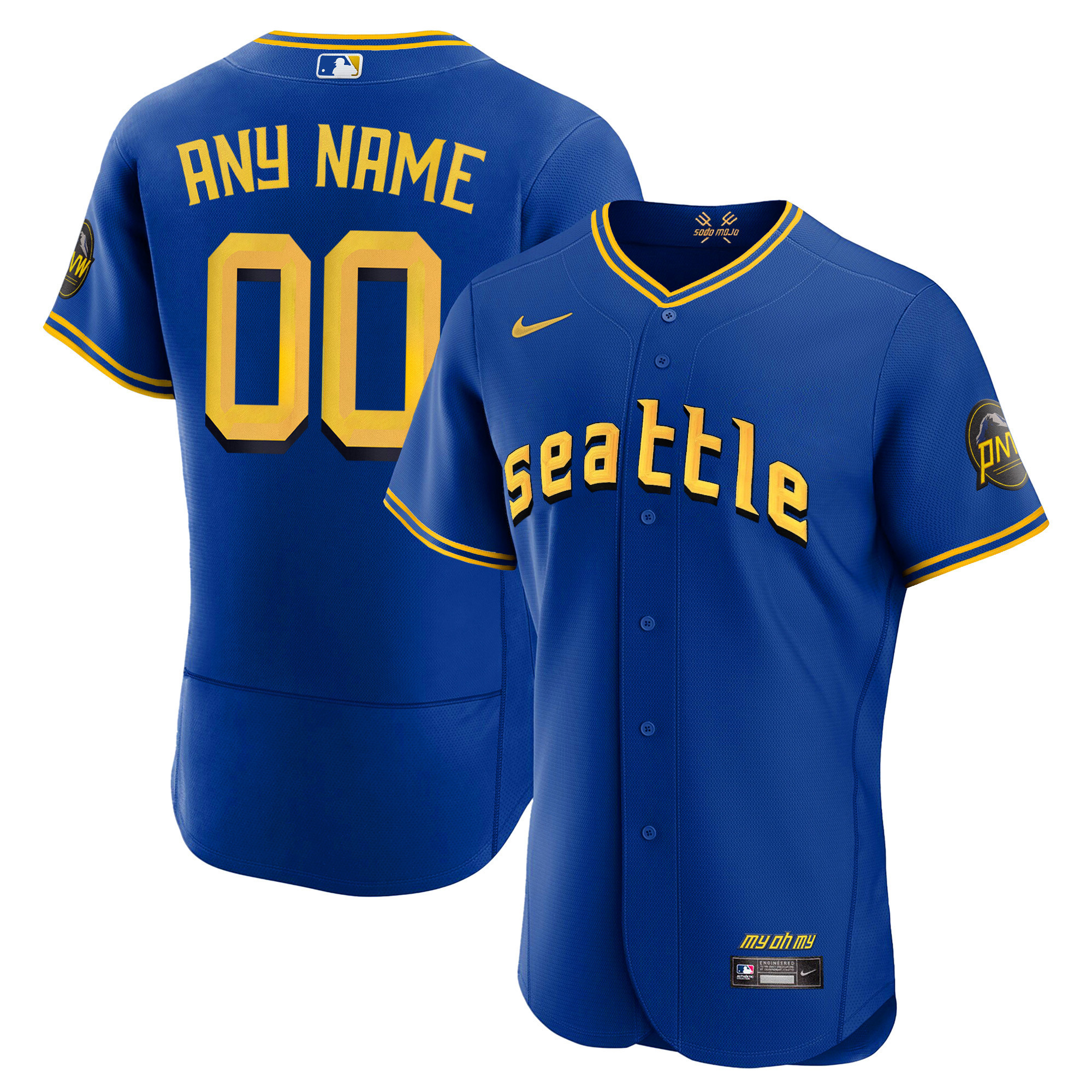 Seattle Mariners 2023 City Connect Gold Custom Jersey - All Stitched - Image 7