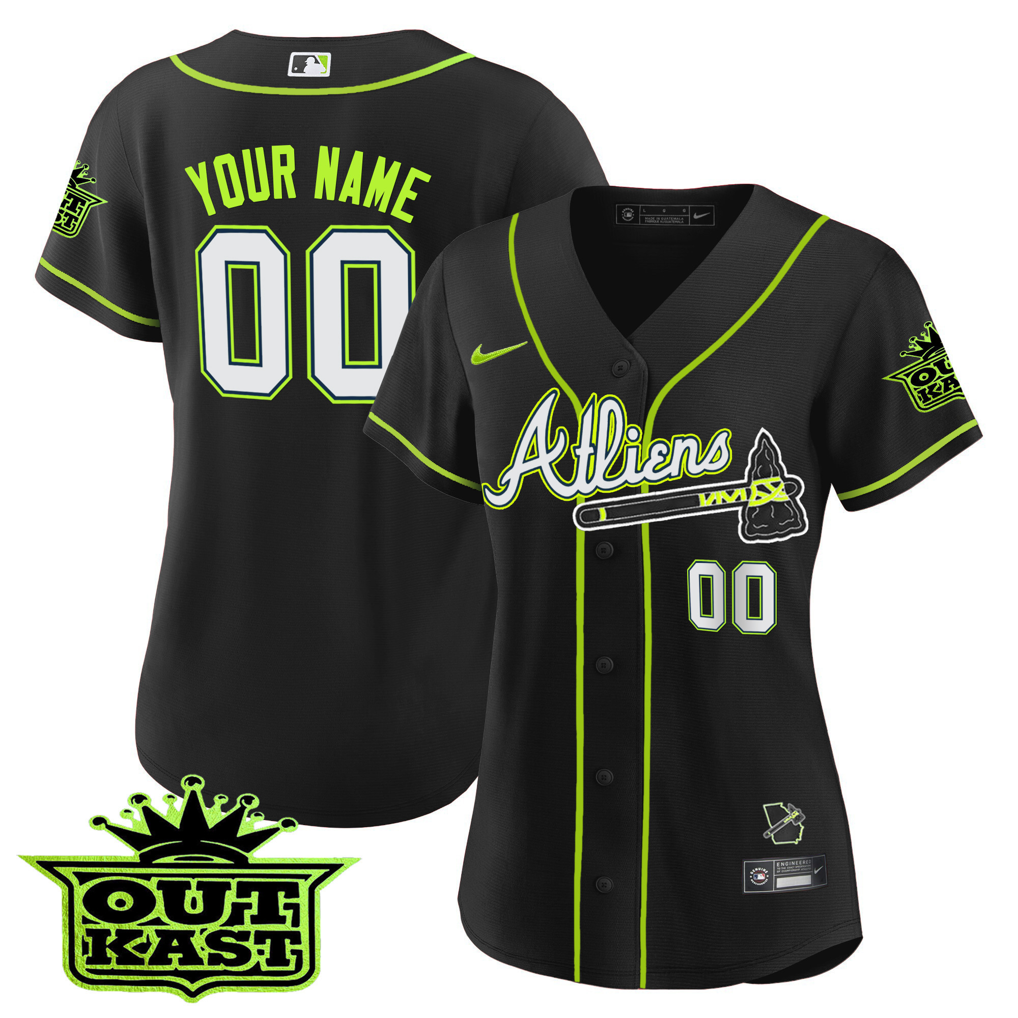 Atlanta Braves Atliens Cool Base Custom Jersey - All Stitched - Image 12
