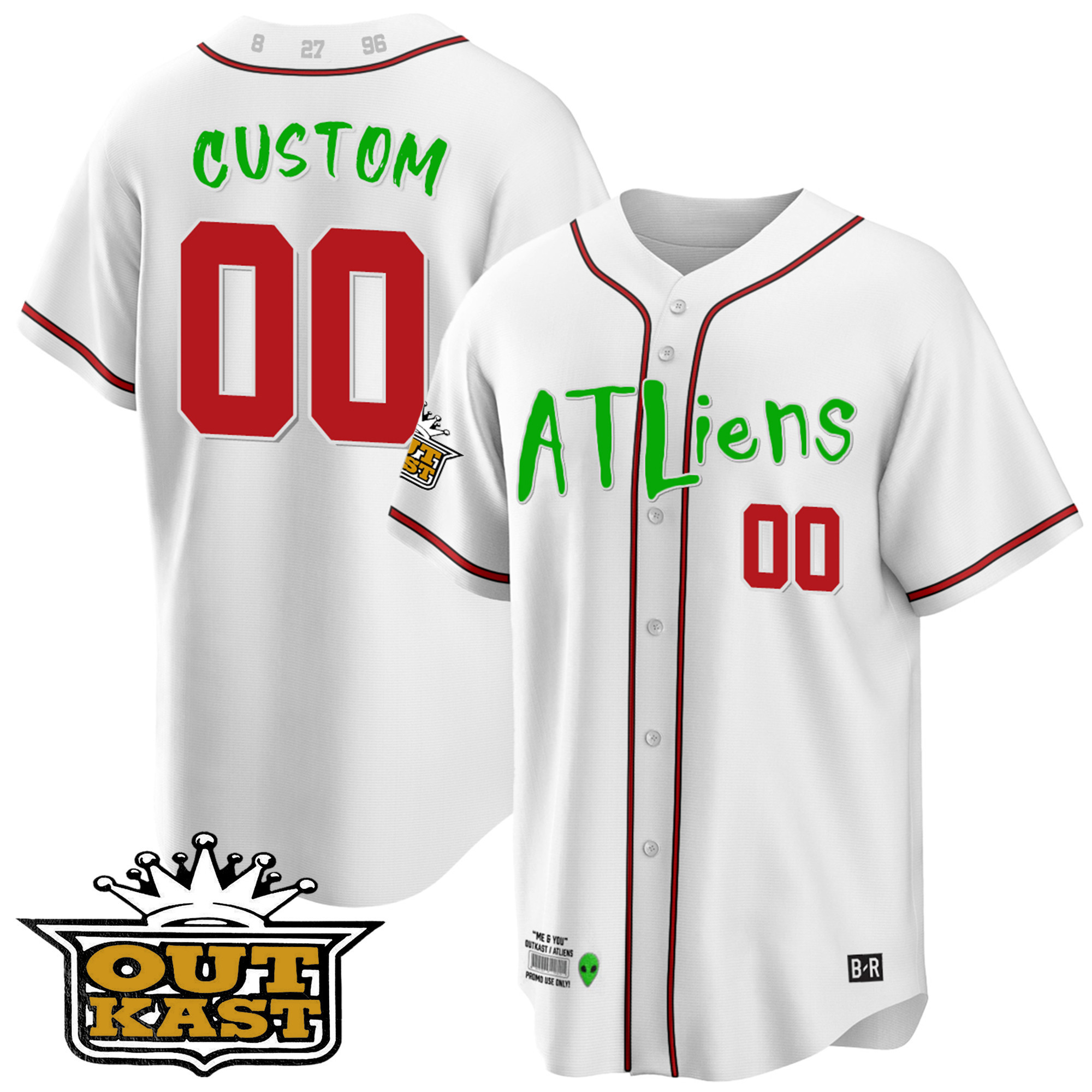 Atlanta Braves Atliens Cool Base Custom Jersey - All Stitched - Image 3