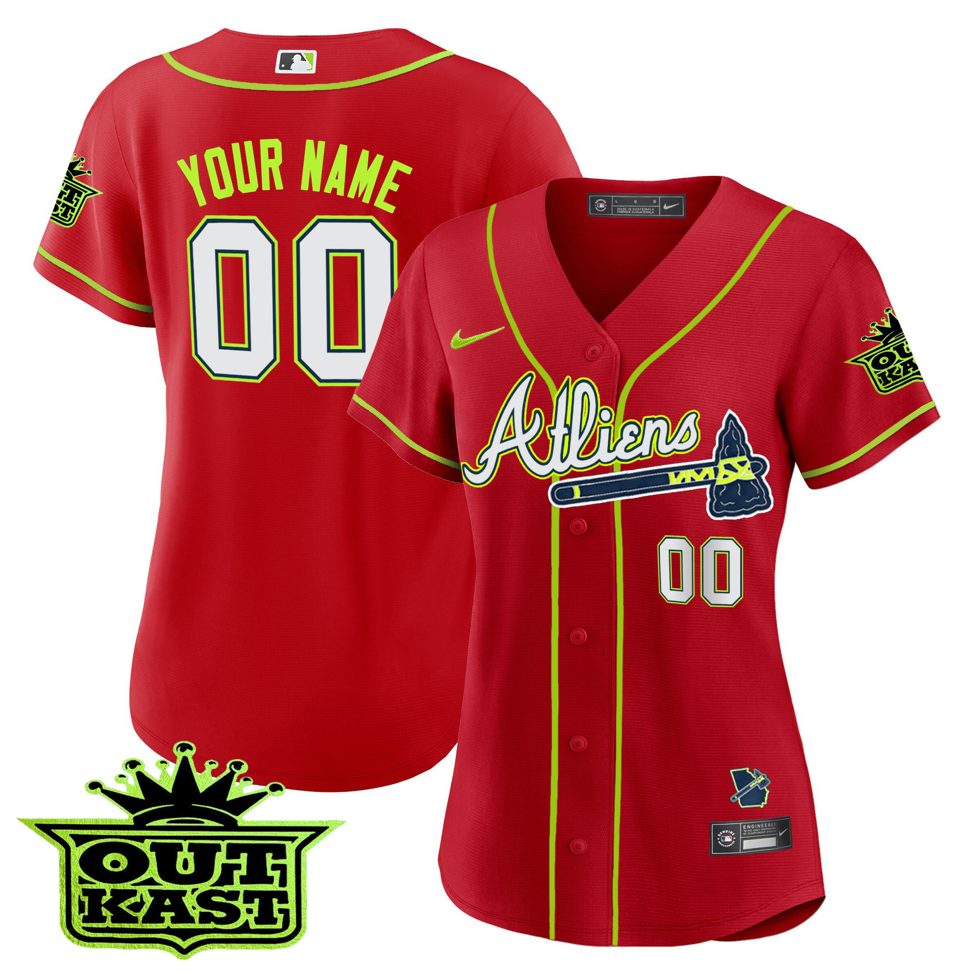 Atlanta Braves Atliens Cool Base Custom Jersey - All Stitched - Image 11