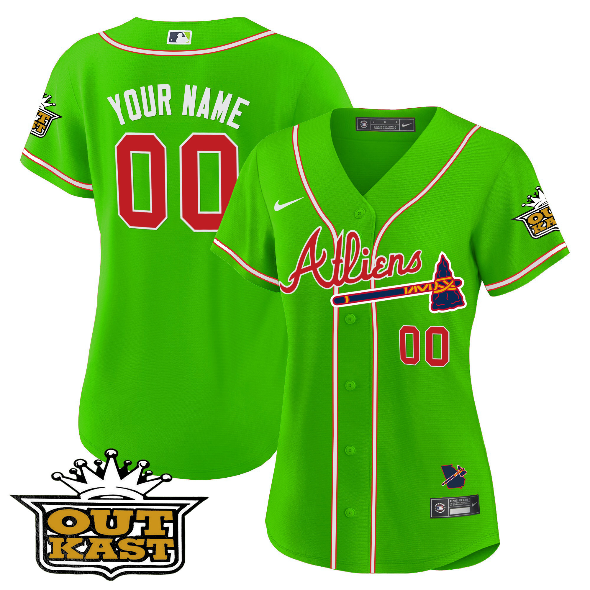 Atlanta Braves Atliens Cool Base Custom Jersey - All Stitched - Image 10