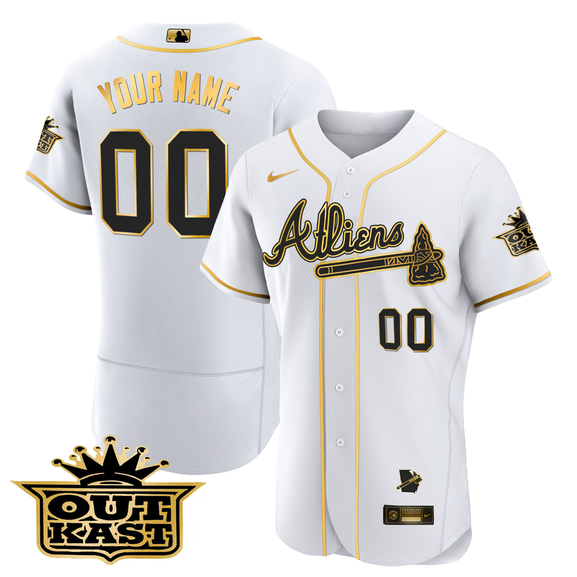 Atlanta Braves Atliens Flex Base Custom Jersey V2 - All Stitched - Image 2