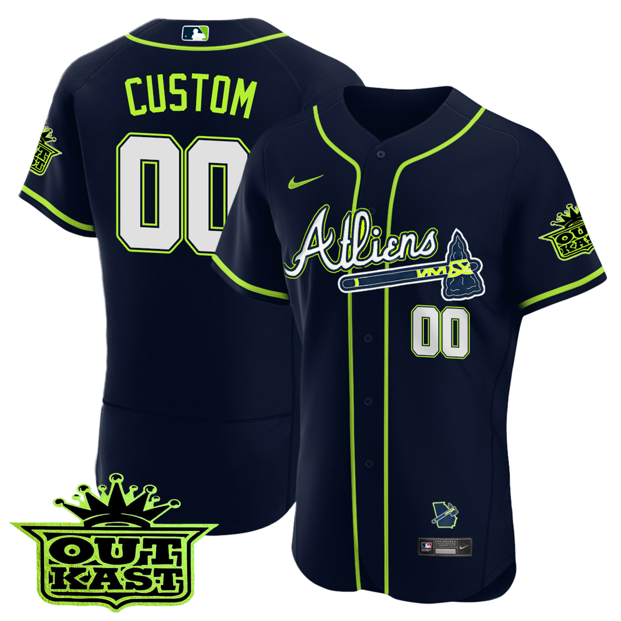 Atlanta Braves Atliens Flex Base Custom Jersey V2 - All Stitched - Image 4