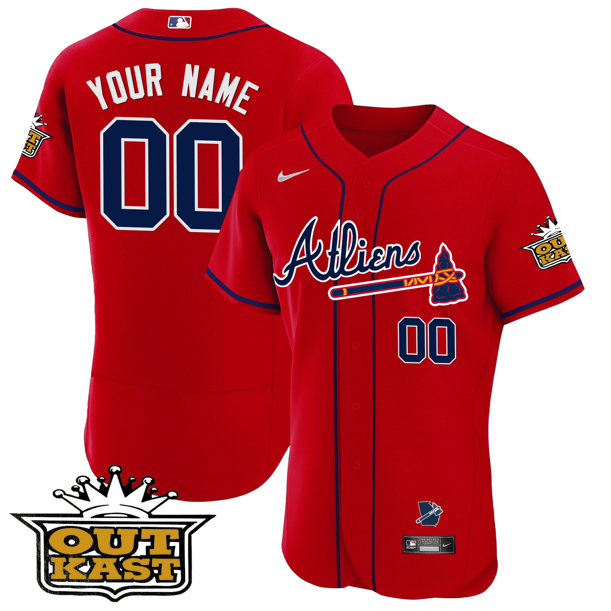 Atlanta Braves Atliens Flex Base Custom Jersey V2 - All Stitched - Image 5