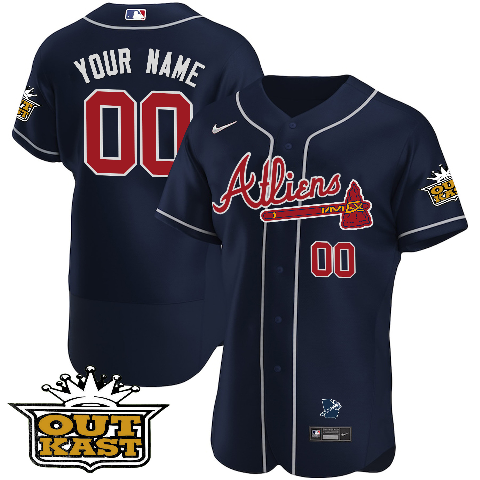 Atlanta Braves Atliens Flex Base Custom Jersey V2 - All Stitched - Image 6