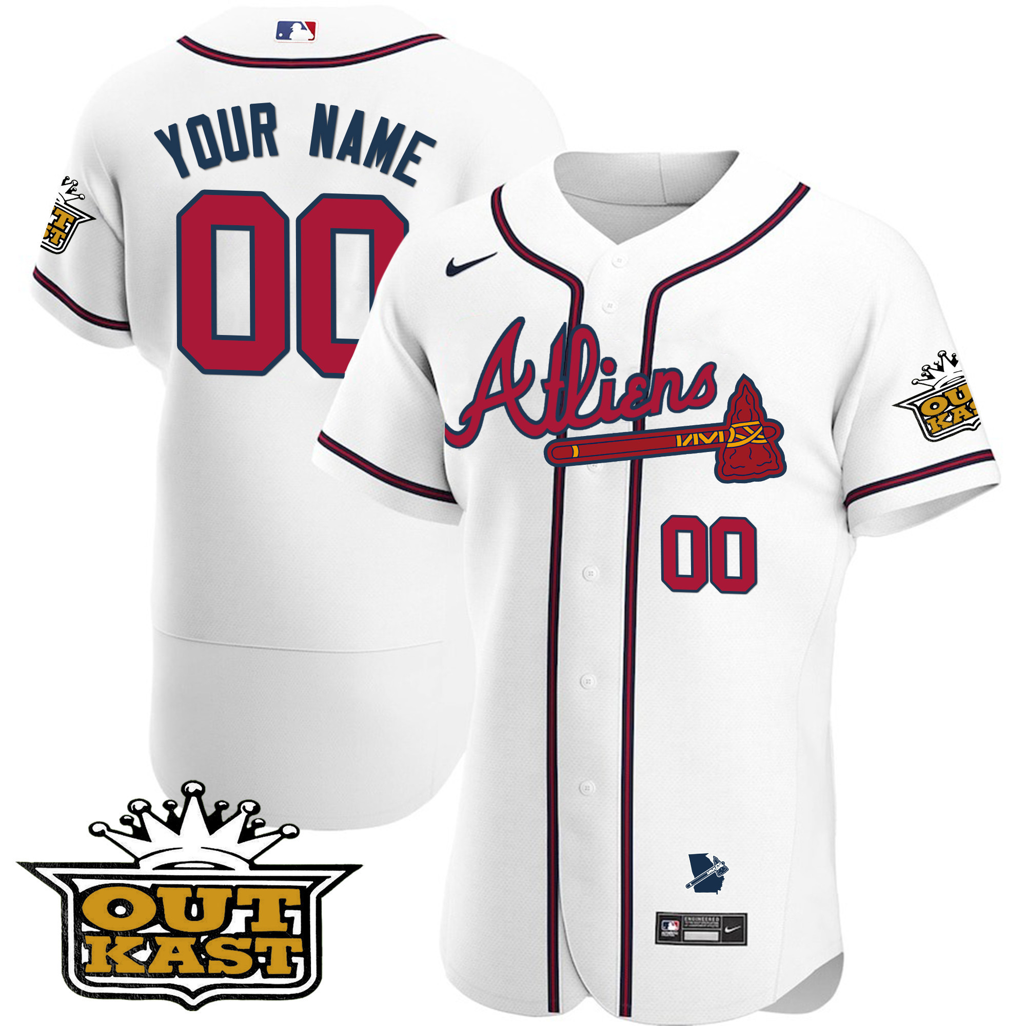 Atlanta Braves Atliens Flex Base Custom Jersey V2 - All Stitched - Image 7